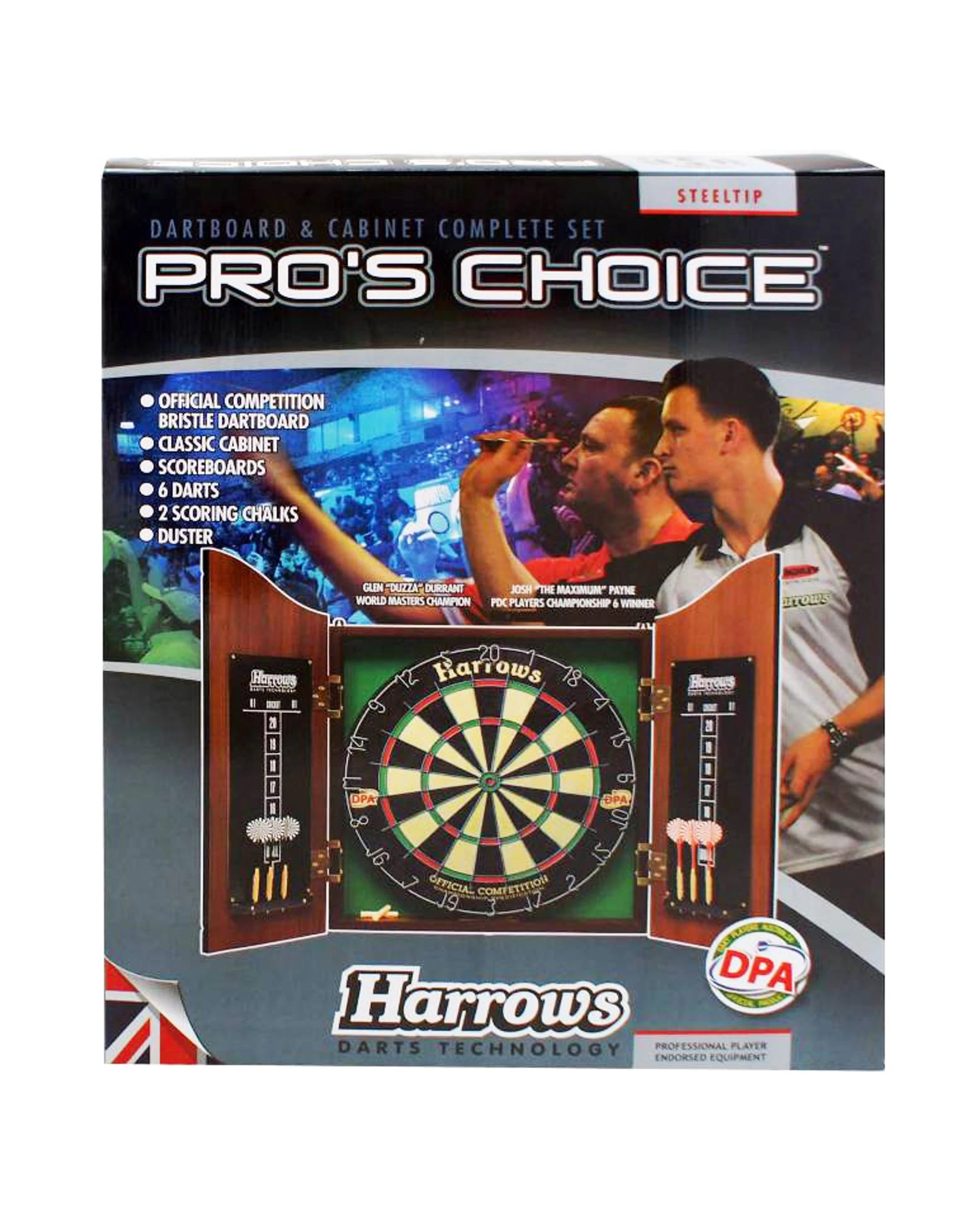 1 Harrows Pro's Choice Dartboard and Cabinet Complete Set, 1 of 1
