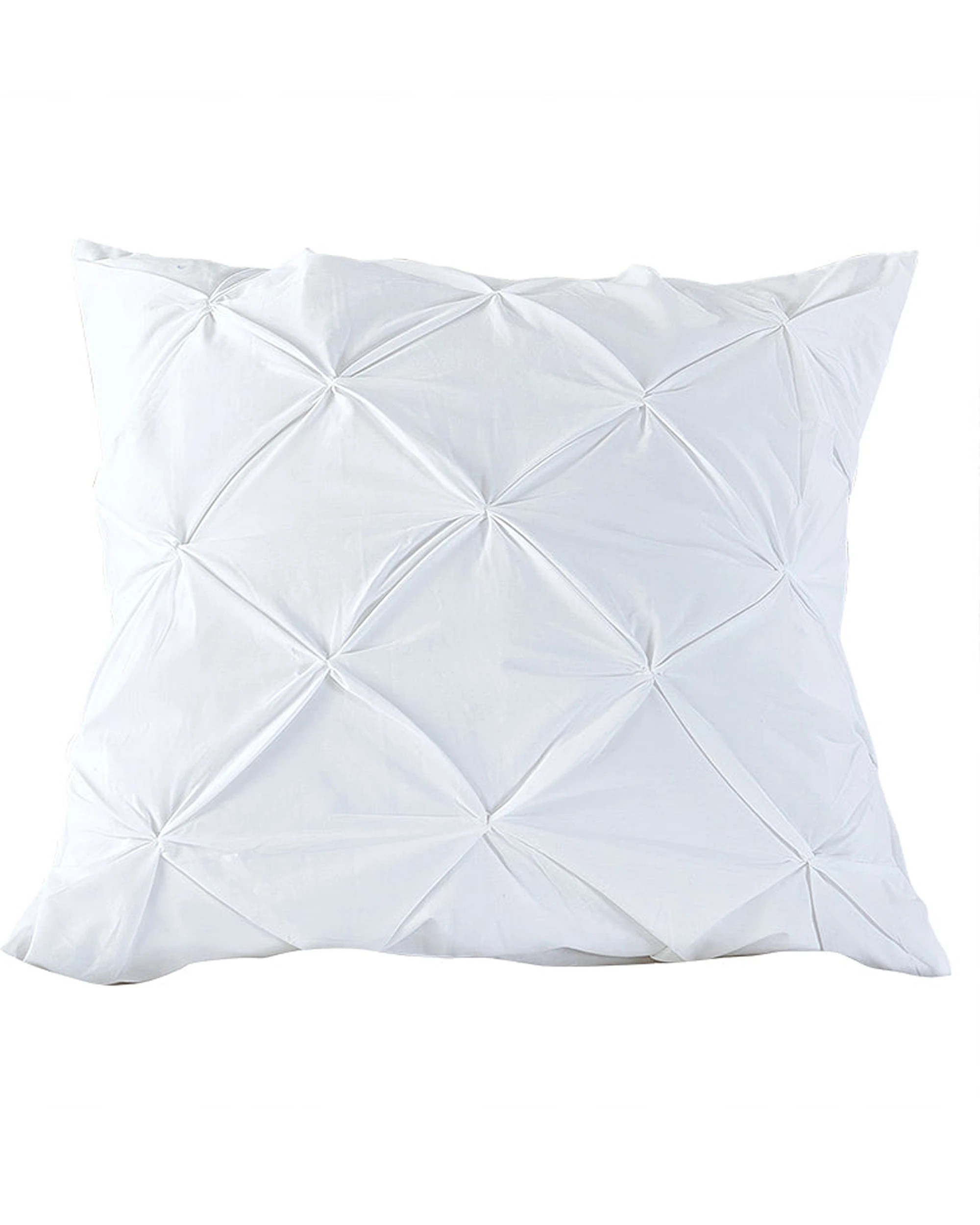 5 Cotton More 2pc Cotton Diamond Pinch Pleated Euro Cushion Cover Set 65x65cm - White, 5 of 5