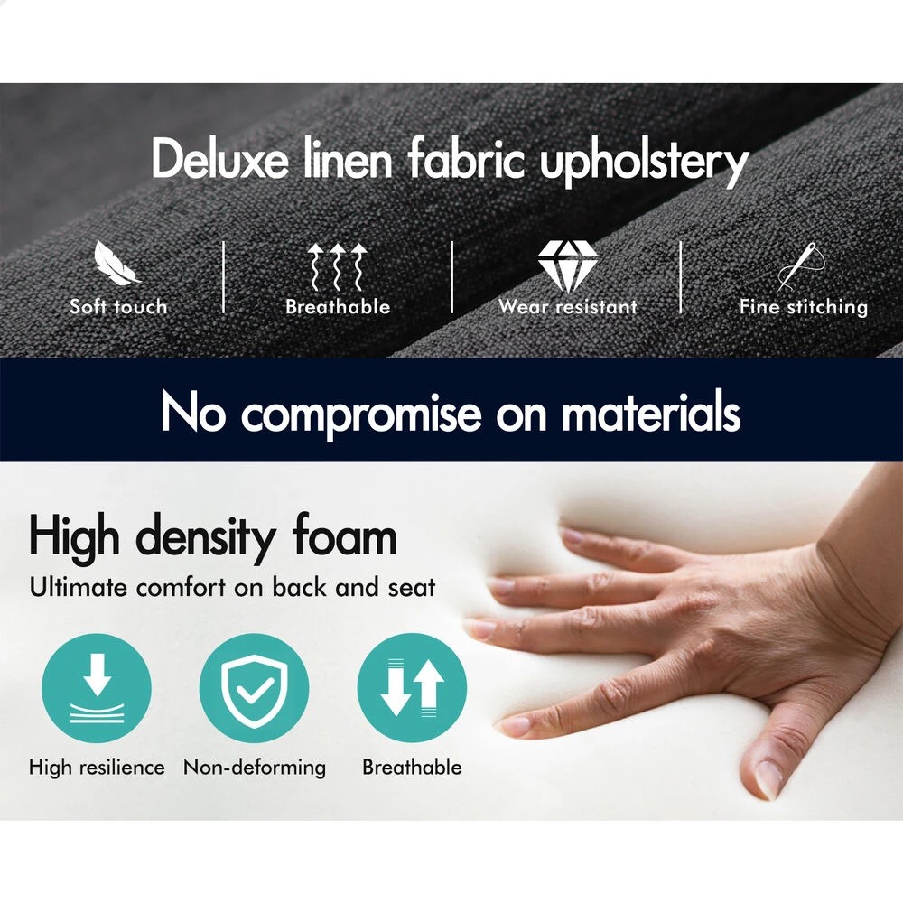 9 Alfordson Office Chair Computer Executive Seat Work Ottoman Fabric - Grey, 9 of 10