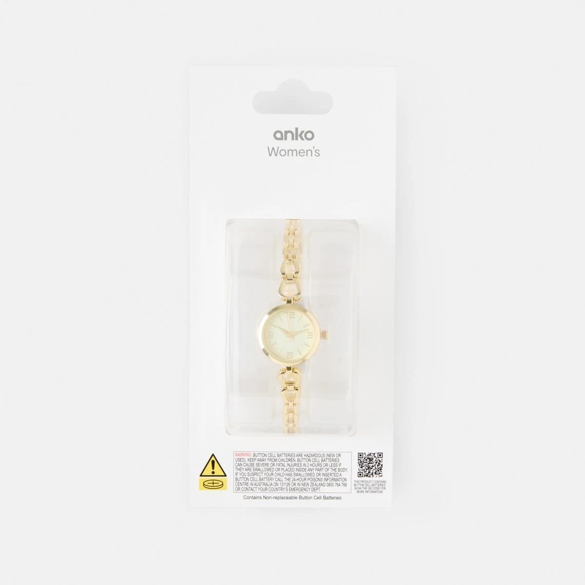 5 Womens Round Dainty Chain Watch - Gold Tone Gold, 5 of 6