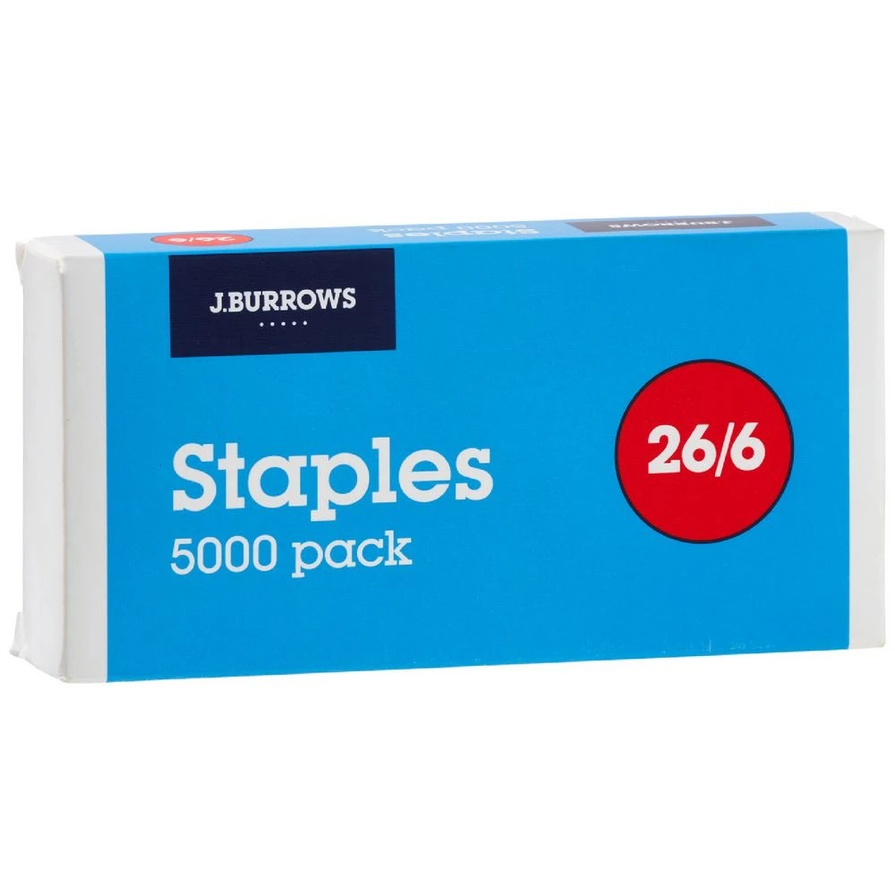 1 J.Burrows Size 26/6 Staples 5000 Pack, 1 of 2