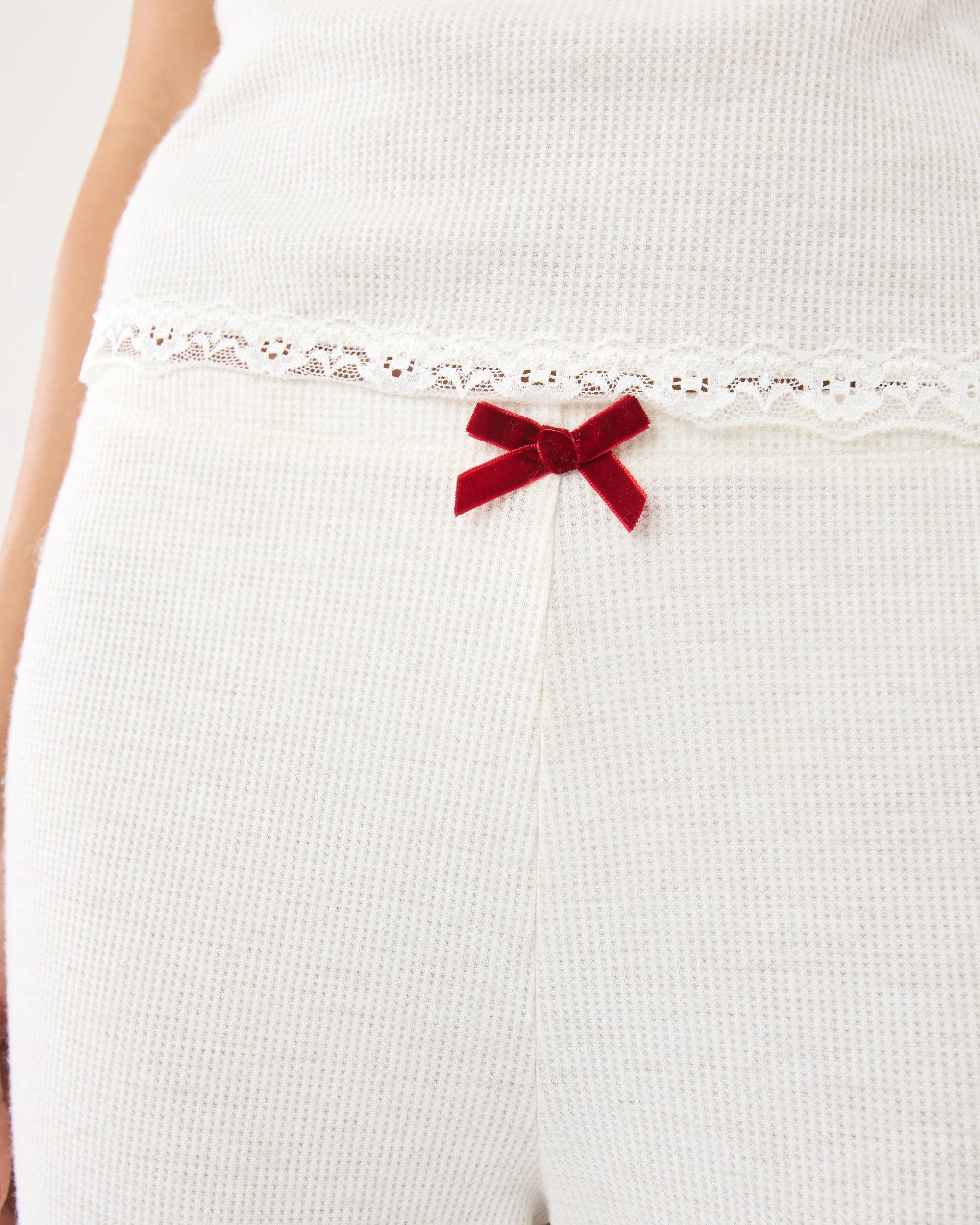 5 Lace Trim Waffle Pants Marled Oat, 5 of 6