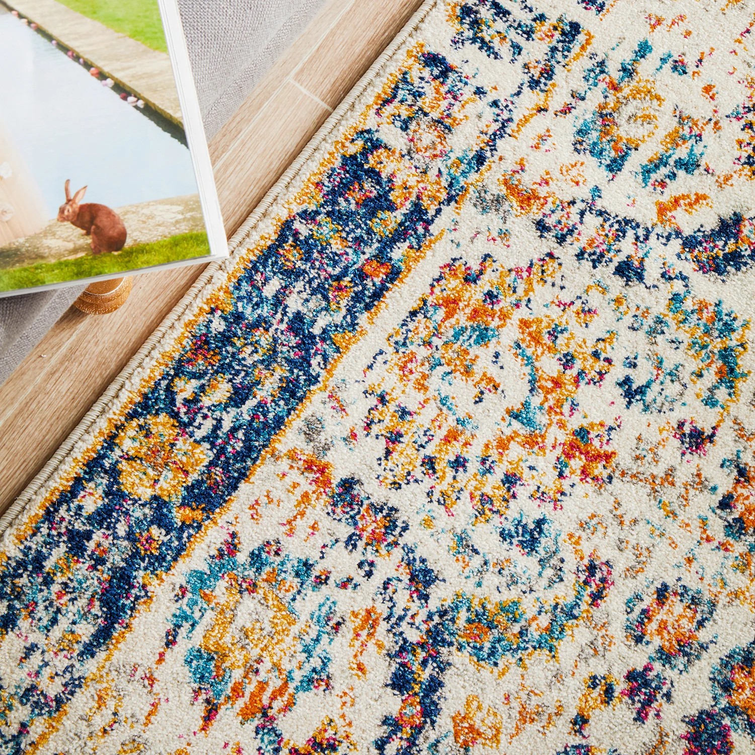 8 Common Ground Rugs Encore 255 500x80cm Runner - Extra Large Pet Friendly Rug - White, 8 of 8