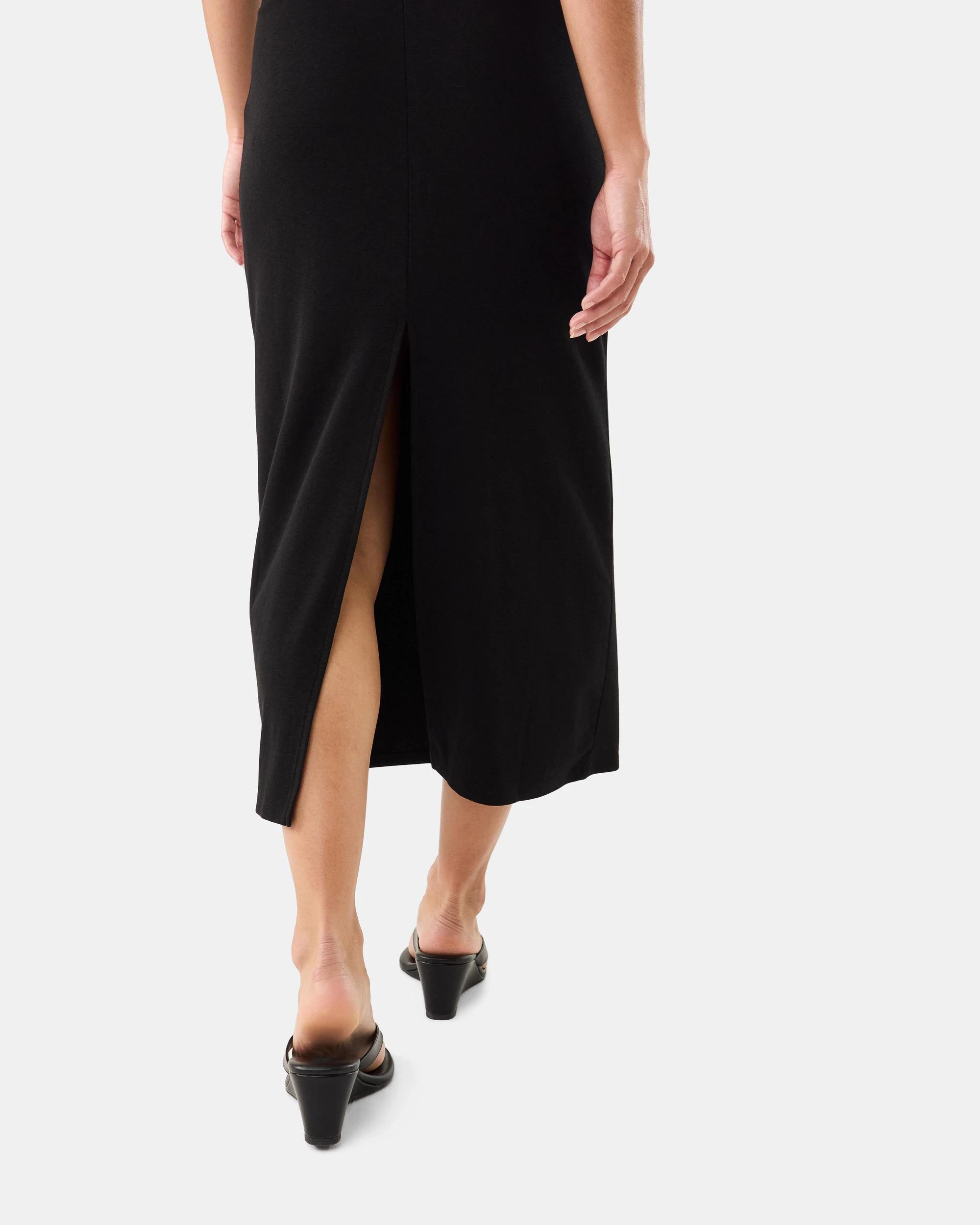 9 Sleeveless V-Neck Lace Maxi Dress Black, 9 of 9