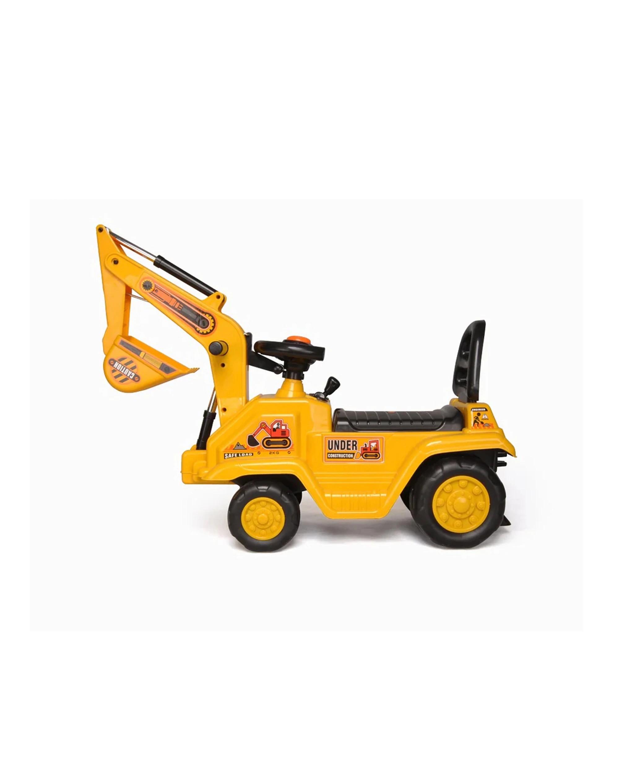 4 Lenoxx Ride On Excavator Kids 3 Plus Outdoor Tractor Push Toy - Yellow, 4 of 4