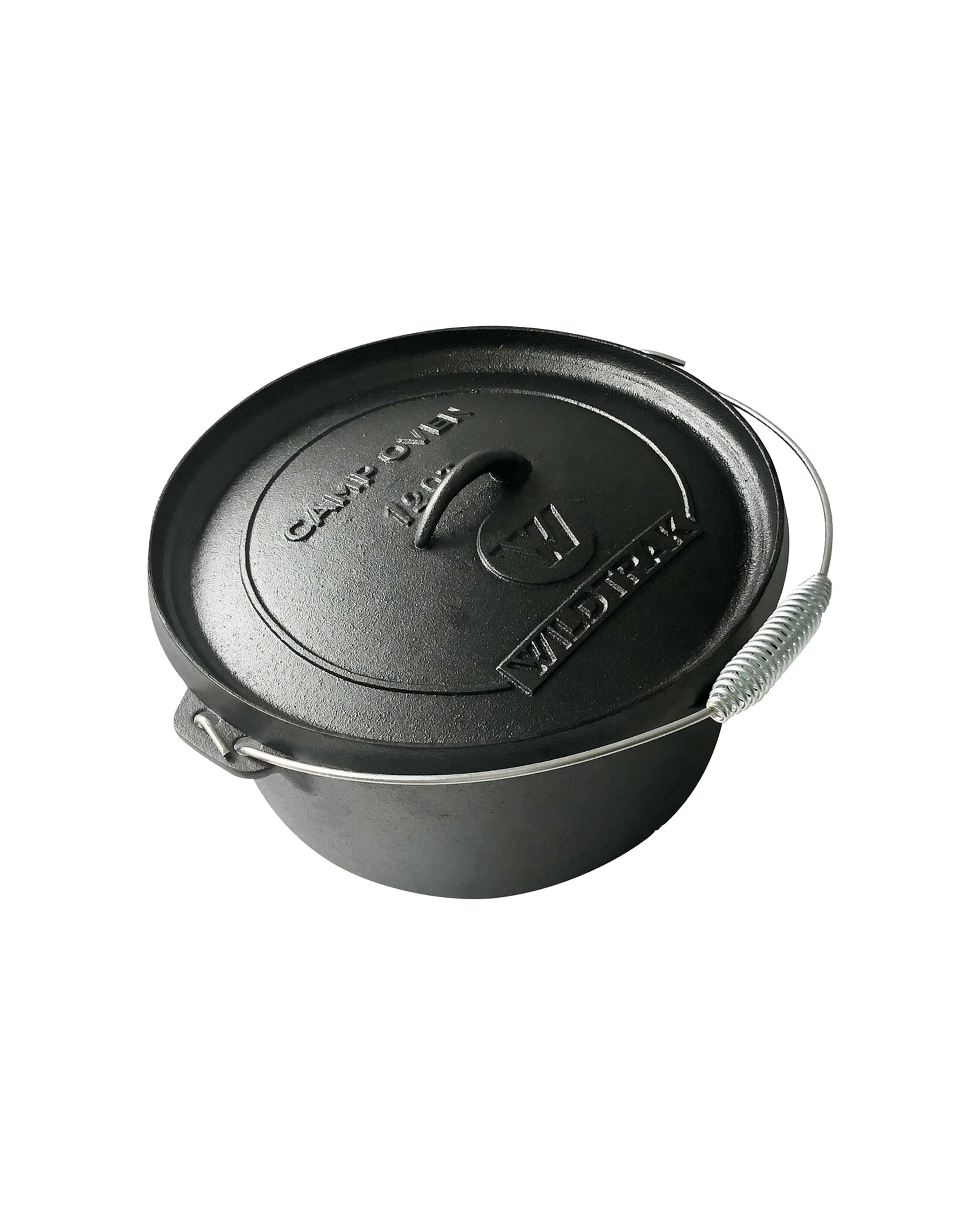 1 Wildtrak Cast Iron 12qt Camp Oven Pot Pre-Seasoned Camping Cookware - Black, 1 of 2