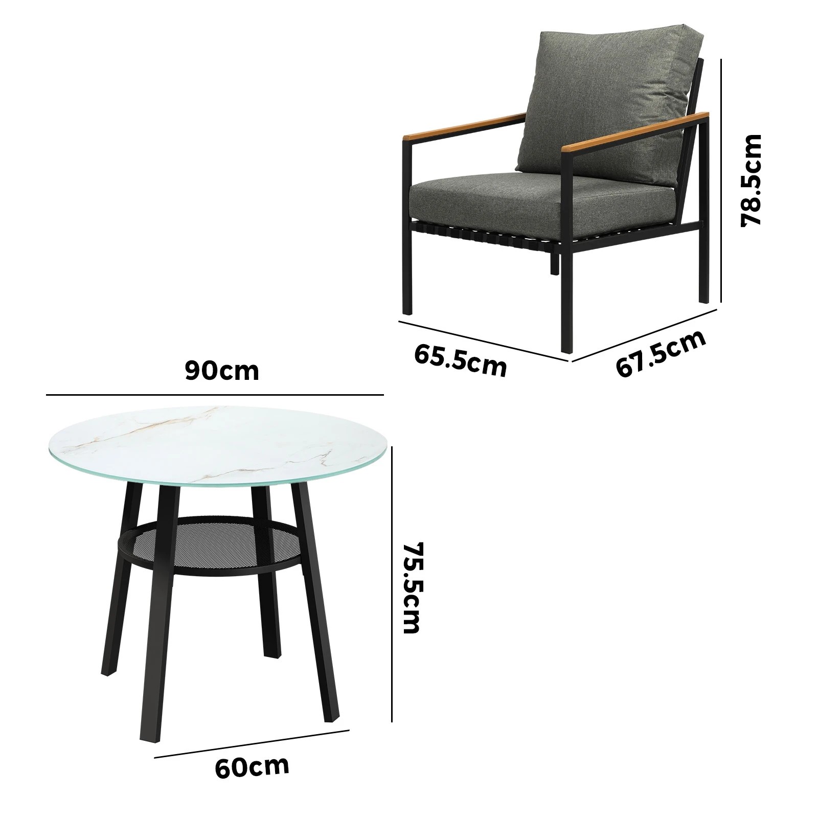 6 Livsip 5pcs Outdoor Dining Setting Patio Furniture Bistro Set
 - Multi, 6 of 7