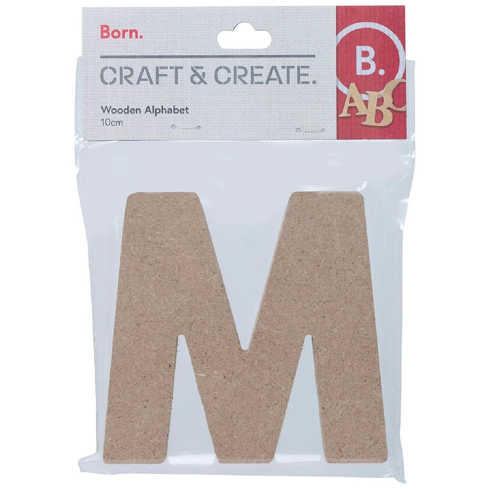 1 Born Wooden Alphabet Letter M 10cm, 1 of 3
