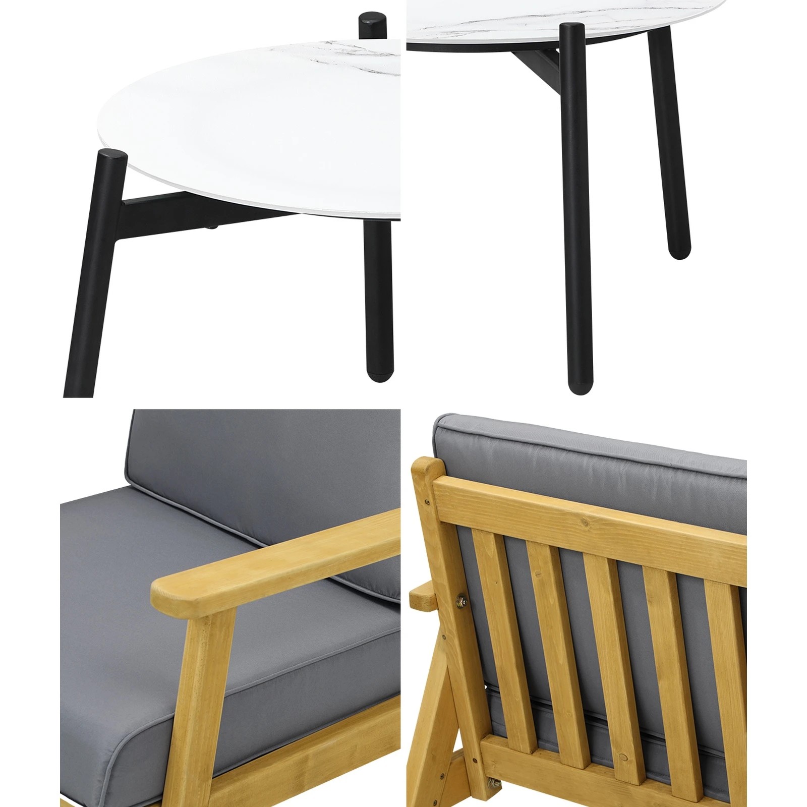 6 Livsip 3pcs Outdoor Lounge Set Patio Furniture Sets 50cm Coffee Side Table
 - Multi, 6 of 10