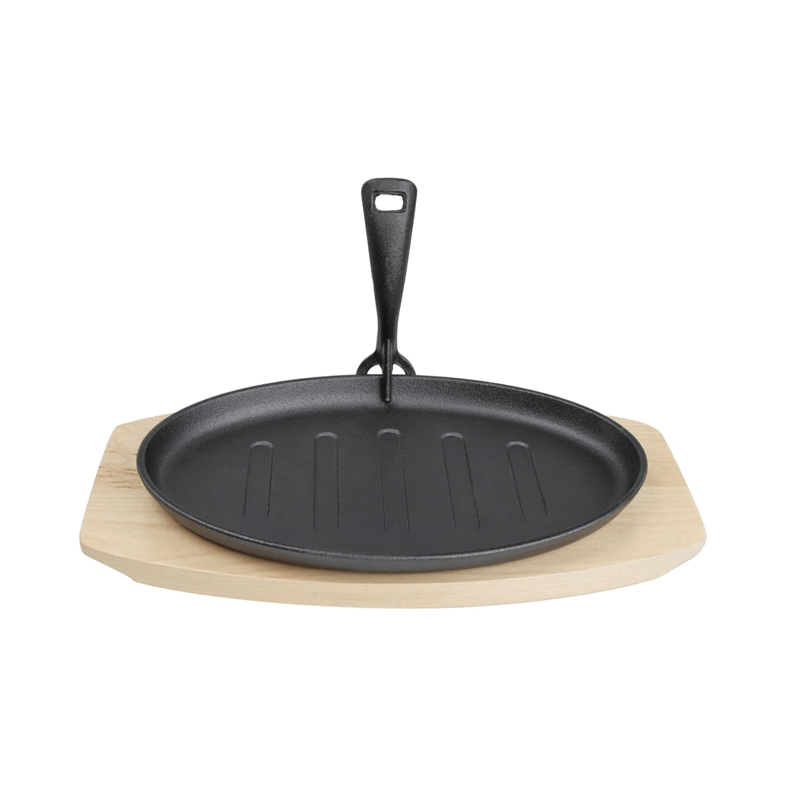 2 BR Home Cast Iron Sizzle Plate with Wooden Base and Handle, 2 of 6