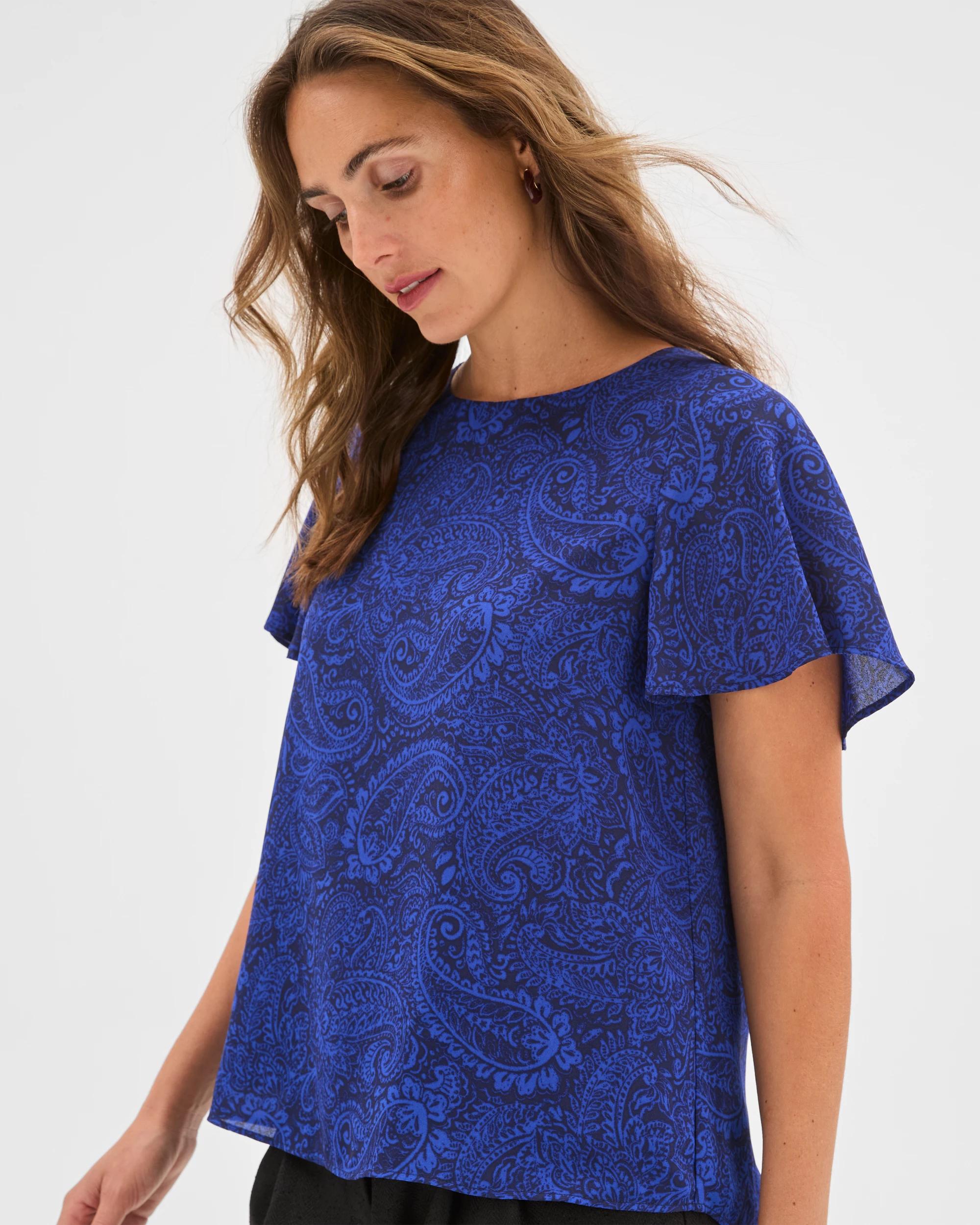 3 Preview Ella Crew Neck Blouse WINTER PAISLEY, 3 of 6