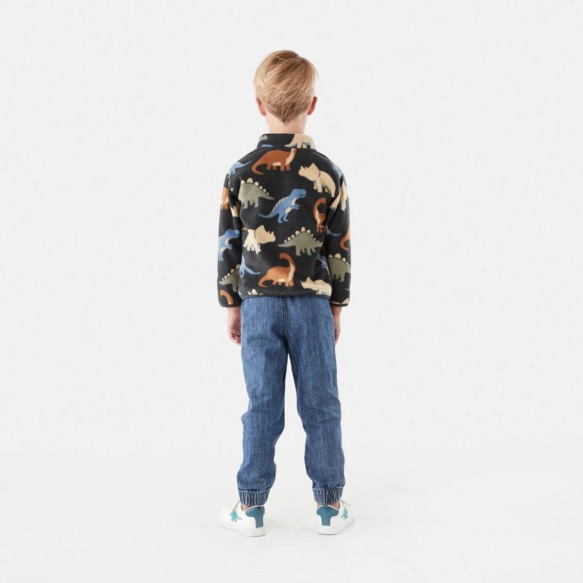 7 Fleece Zip Through Sweatshirt Gry Dino, 7 of 9