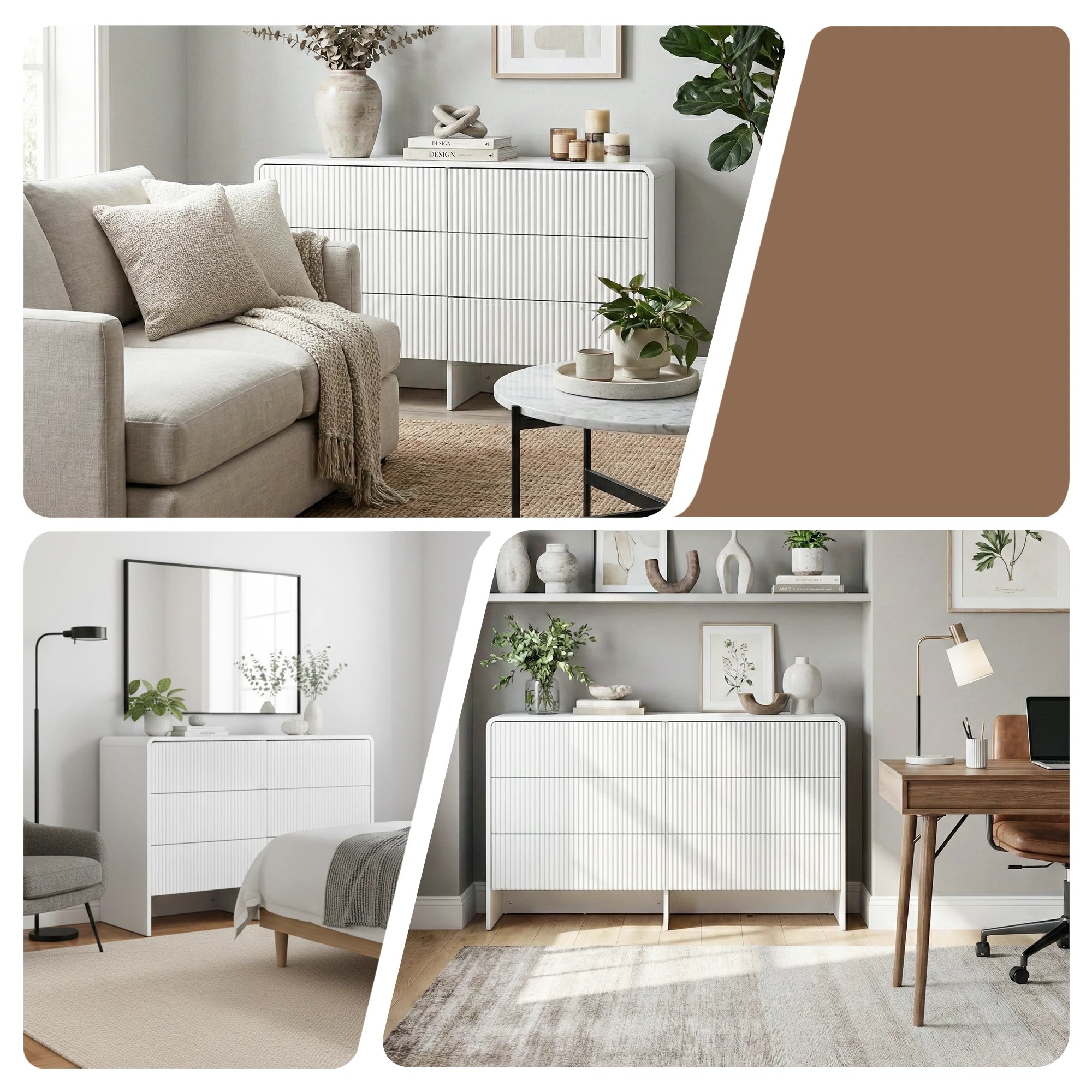 8 Artiss 6 Chest of Drawers Dresser Cabinet - Beige, 8 of 10