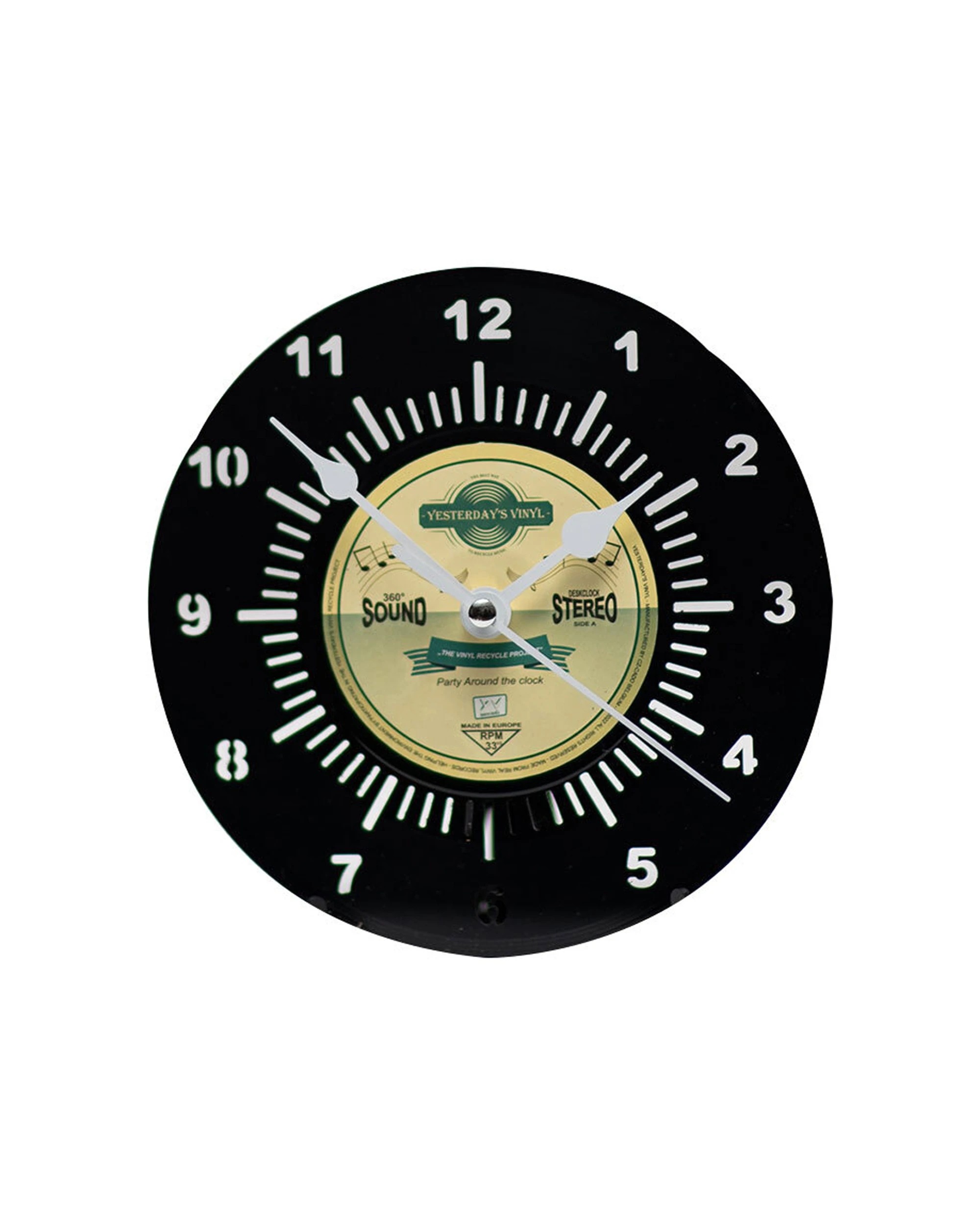 1 Yesterday's Vinyl Music Lover 18cm Desk Clock Silent Movement - Multi, 1 of 3