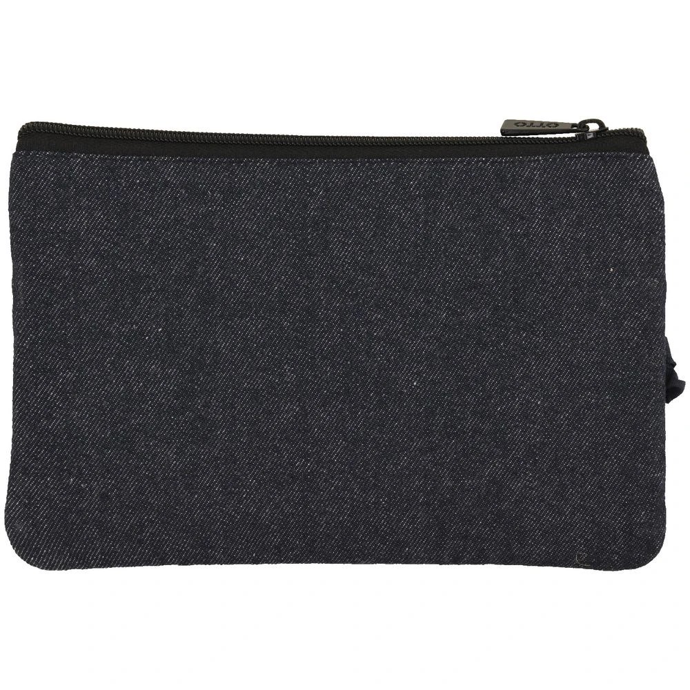 3 Otto Cotton Twin Zip Pencil Case Denim Blue, 3 of 4