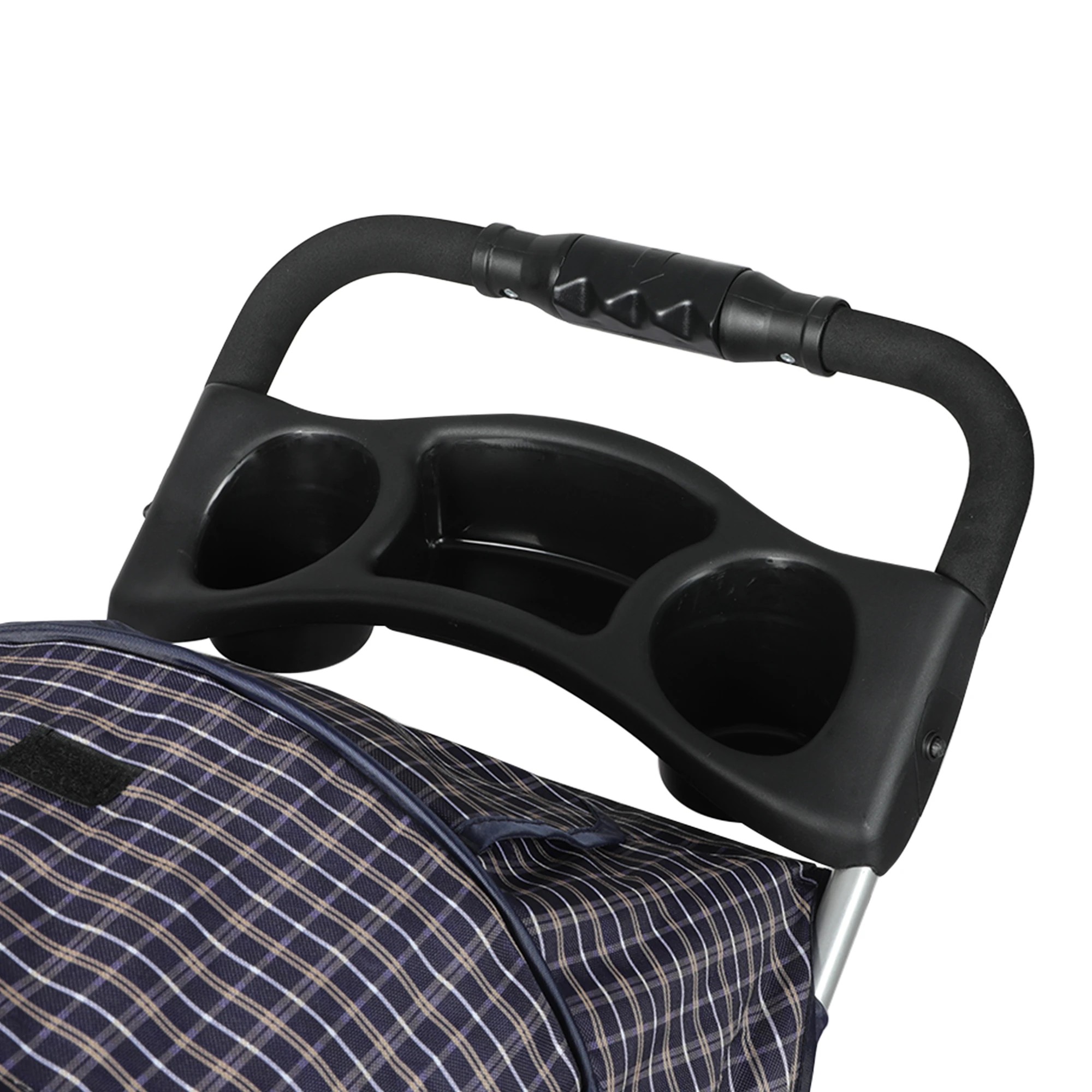 5 Pawz Compact Design Waterproof Pet Stroller With 3 Wheels And Drink Holder In Plaid Colour, 5 of 6