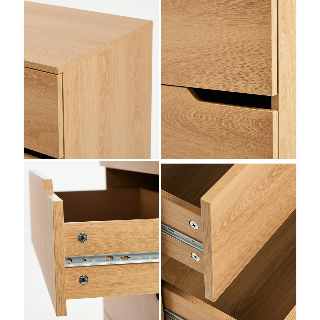 4 Oikiture 5 Chest of Drawers Dresser Tallboy Storage Cabinet Bedroom - Natural, 4 of 9