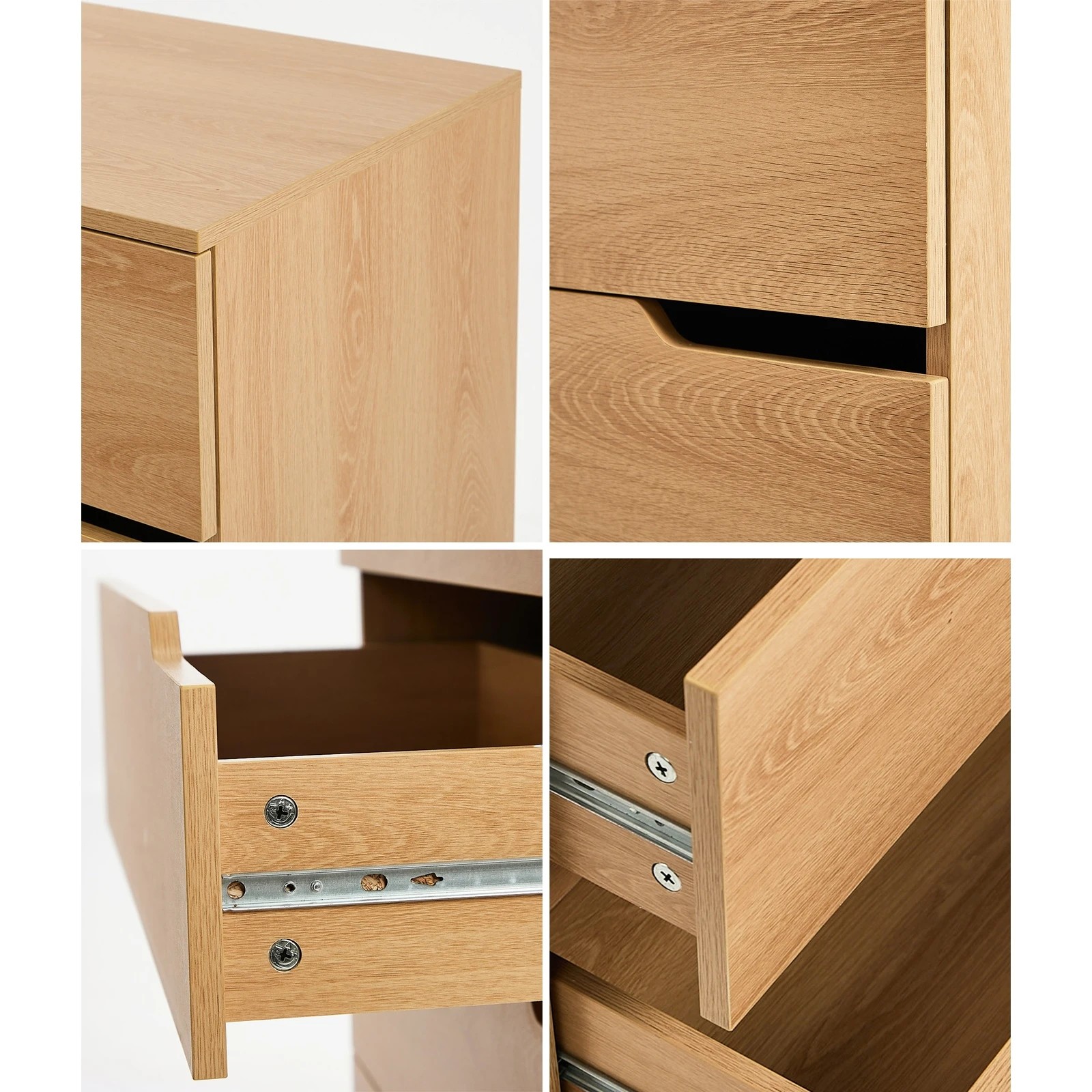 4 Oikiture 5 Chest of Drawers Dresser Tallboy Storage Cabinet Bedroom - Natural, 4 of 9