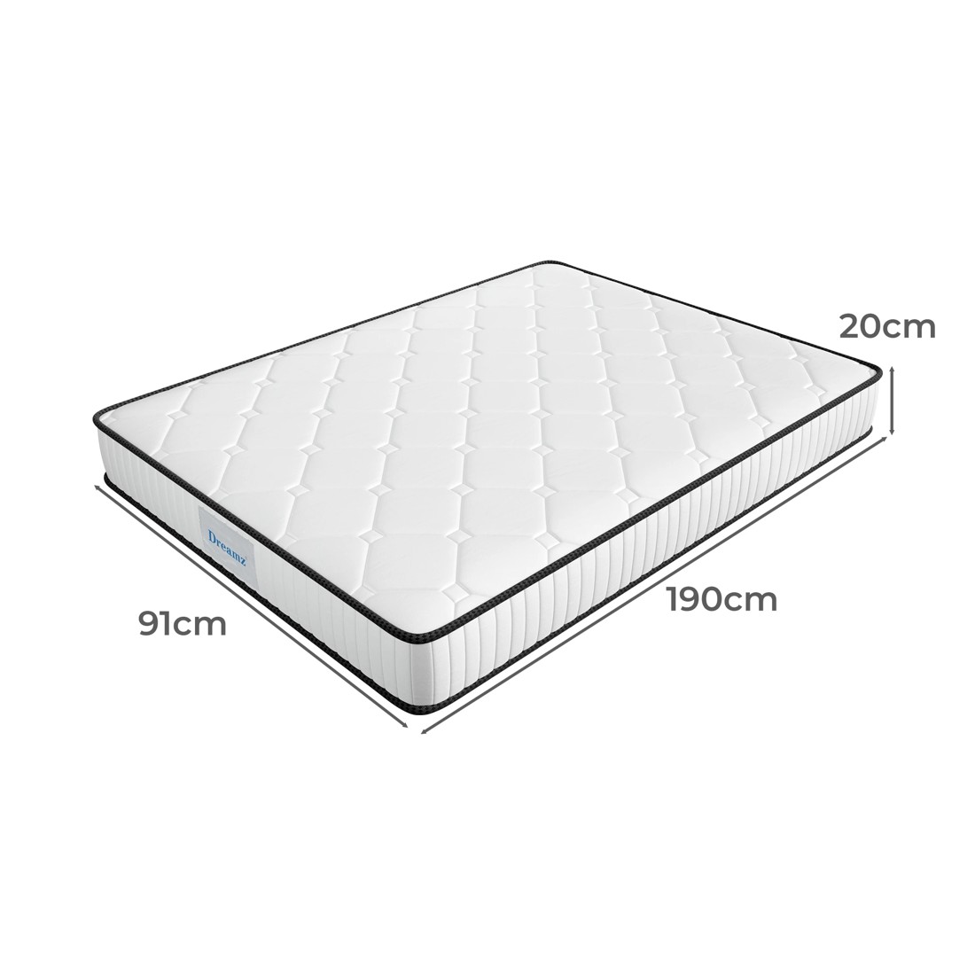3 Dreamz Single Medium Firm Spring Mattress, 3 of 6