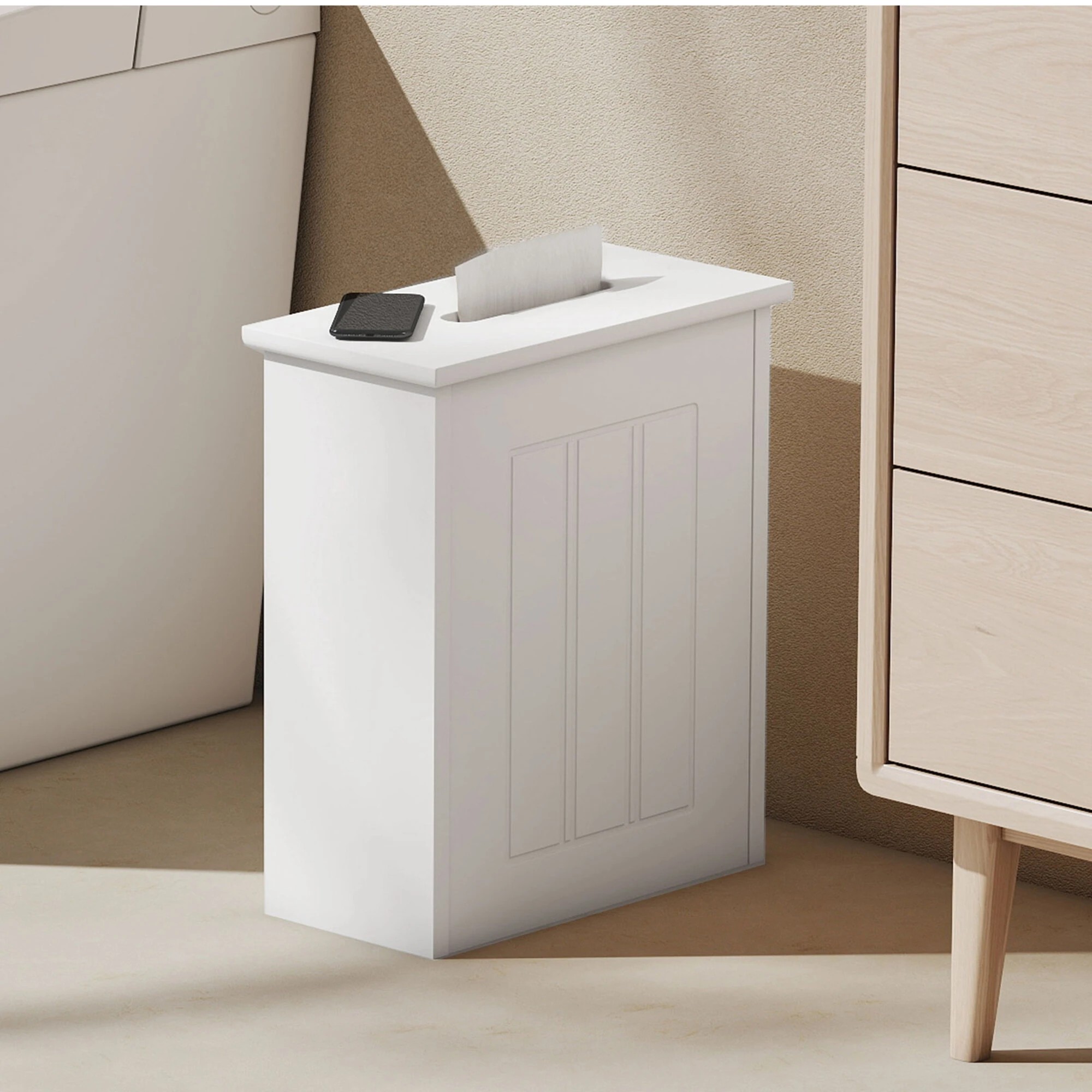 7 Levede Bathroom Storage Box Lid Slim Toilet Paper Storage Organiser Container, 7 of 9