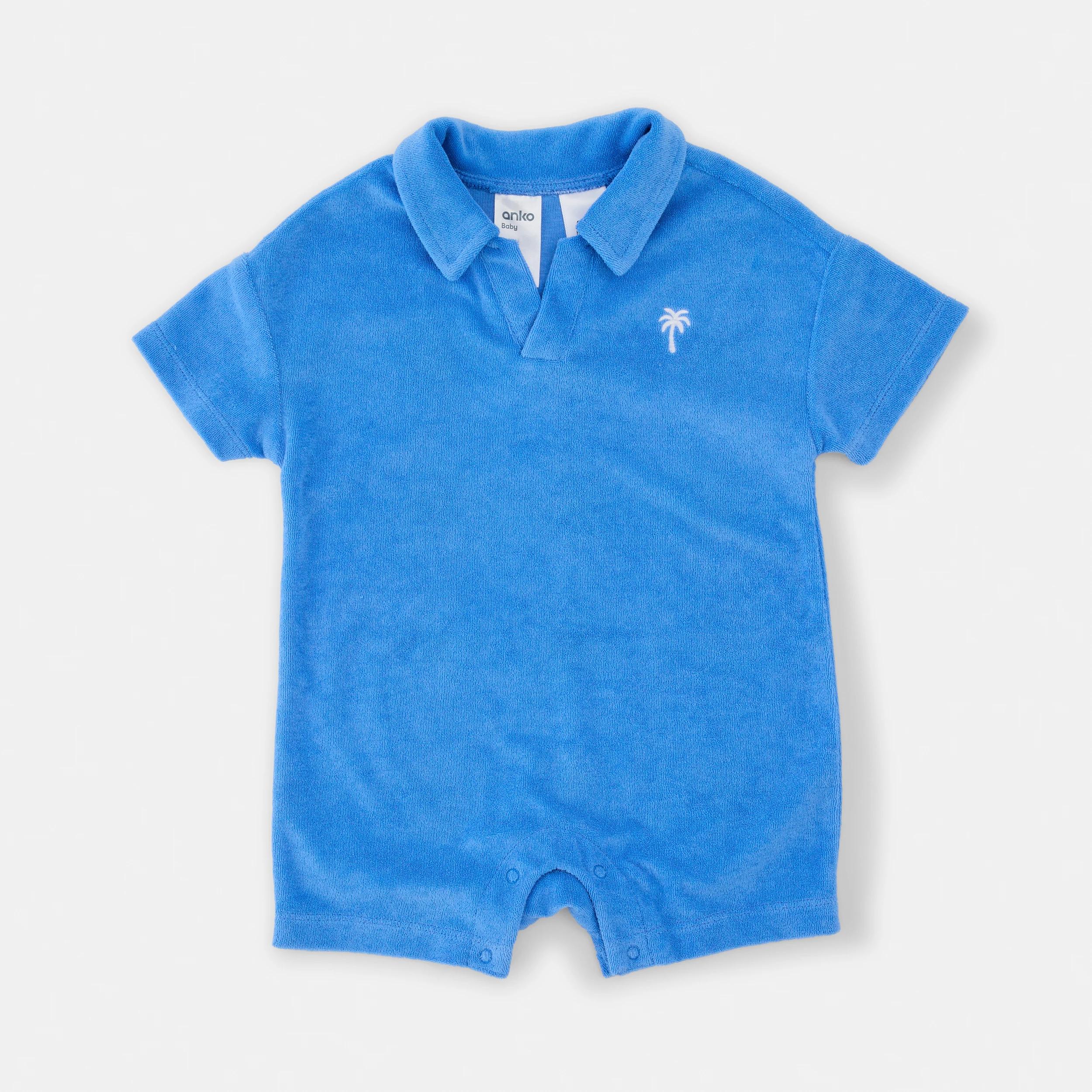 1 Short Sleeve Terry Towel Romper Mrna Plm, 1 of 6