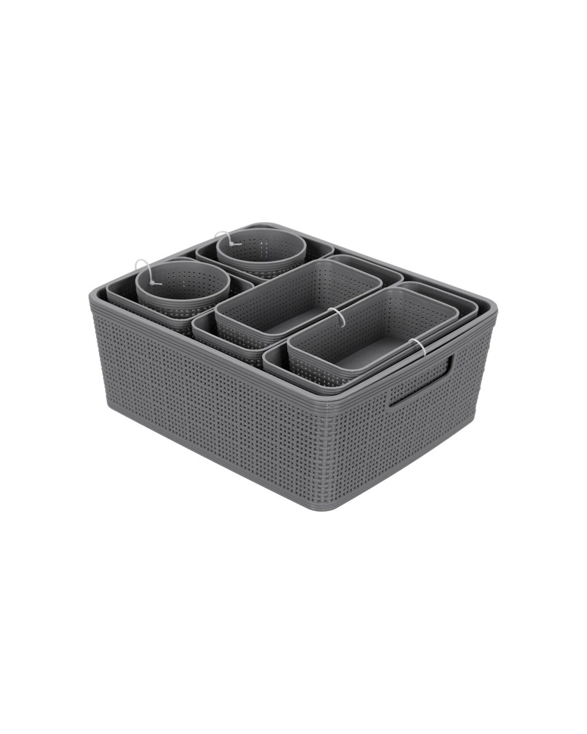 3 Boxsweden 10pc Ivy Weave Home Organisation Set Storage Baskets - Assorted, 3 of 7