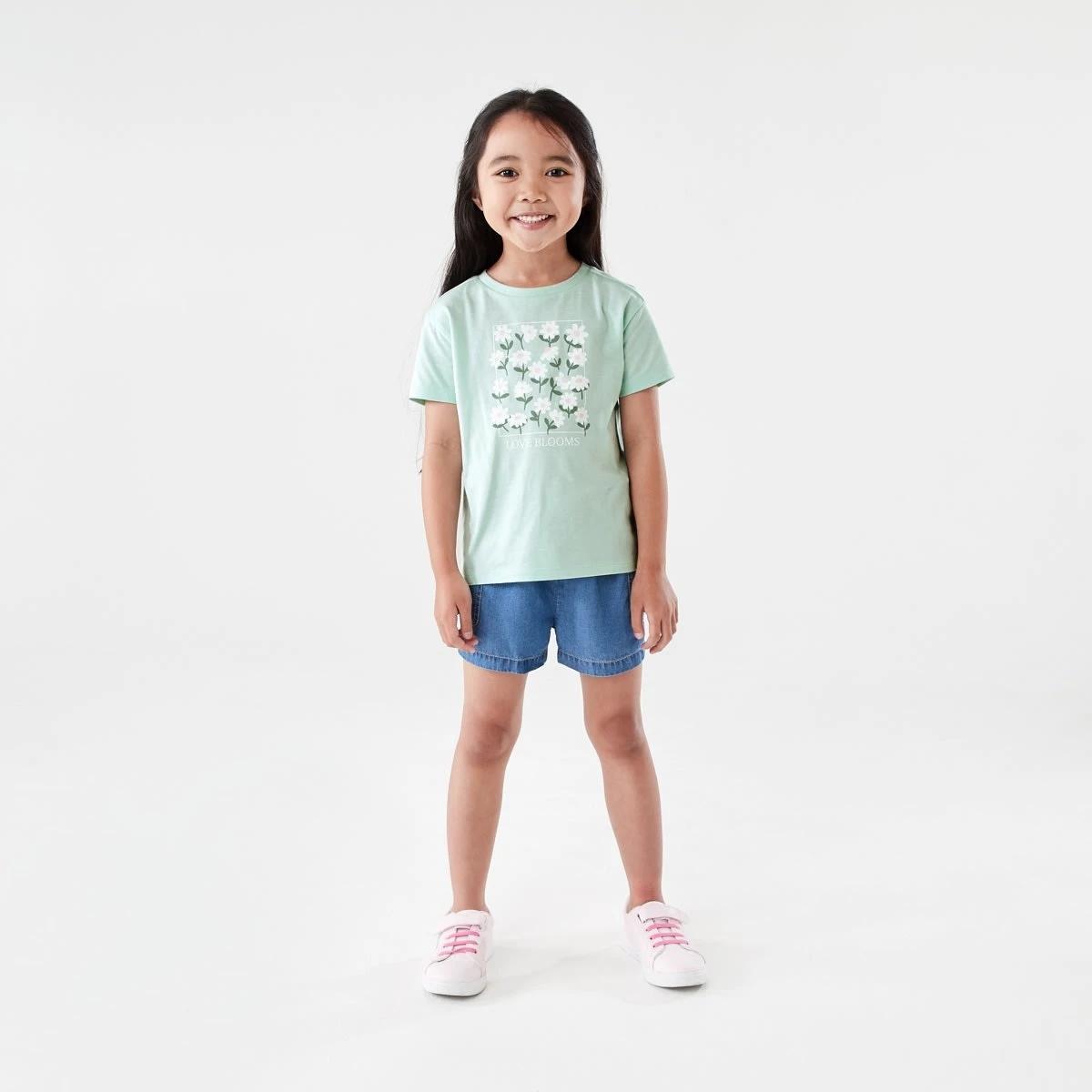 5 Printed T-shirt LOVE BLOOMS DAISY SOFT JADE, 5 of 6