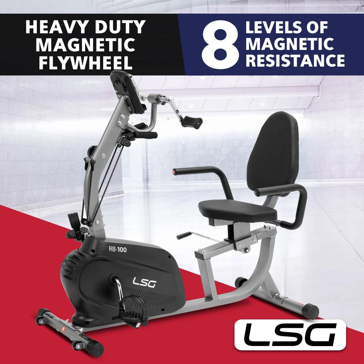 2 LSG Fitness RB-100 Recumbent Bike - Black, 2 of 10