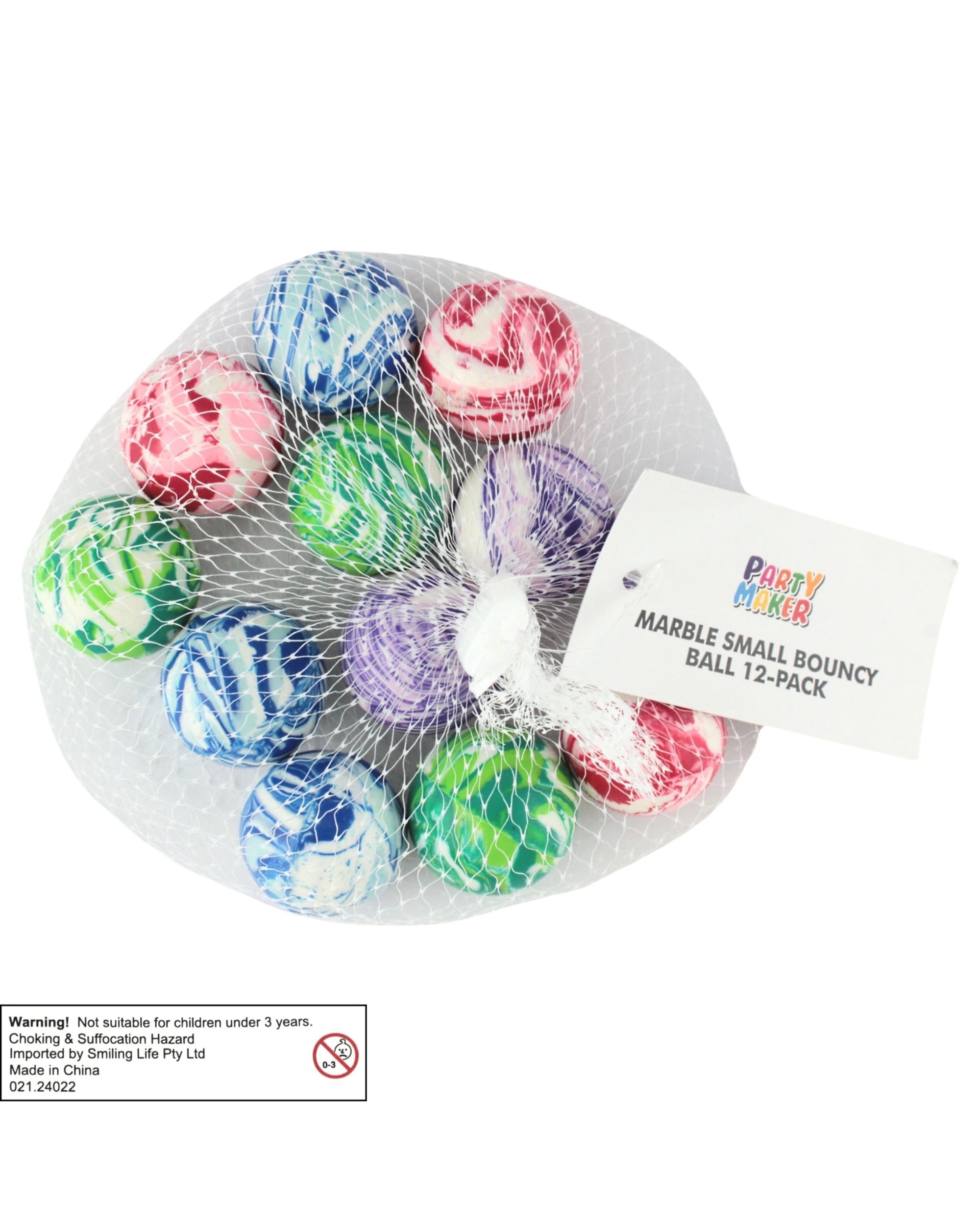 3 Partyrama 12Pcs Marbled High Bounce Balls, 3 of 3