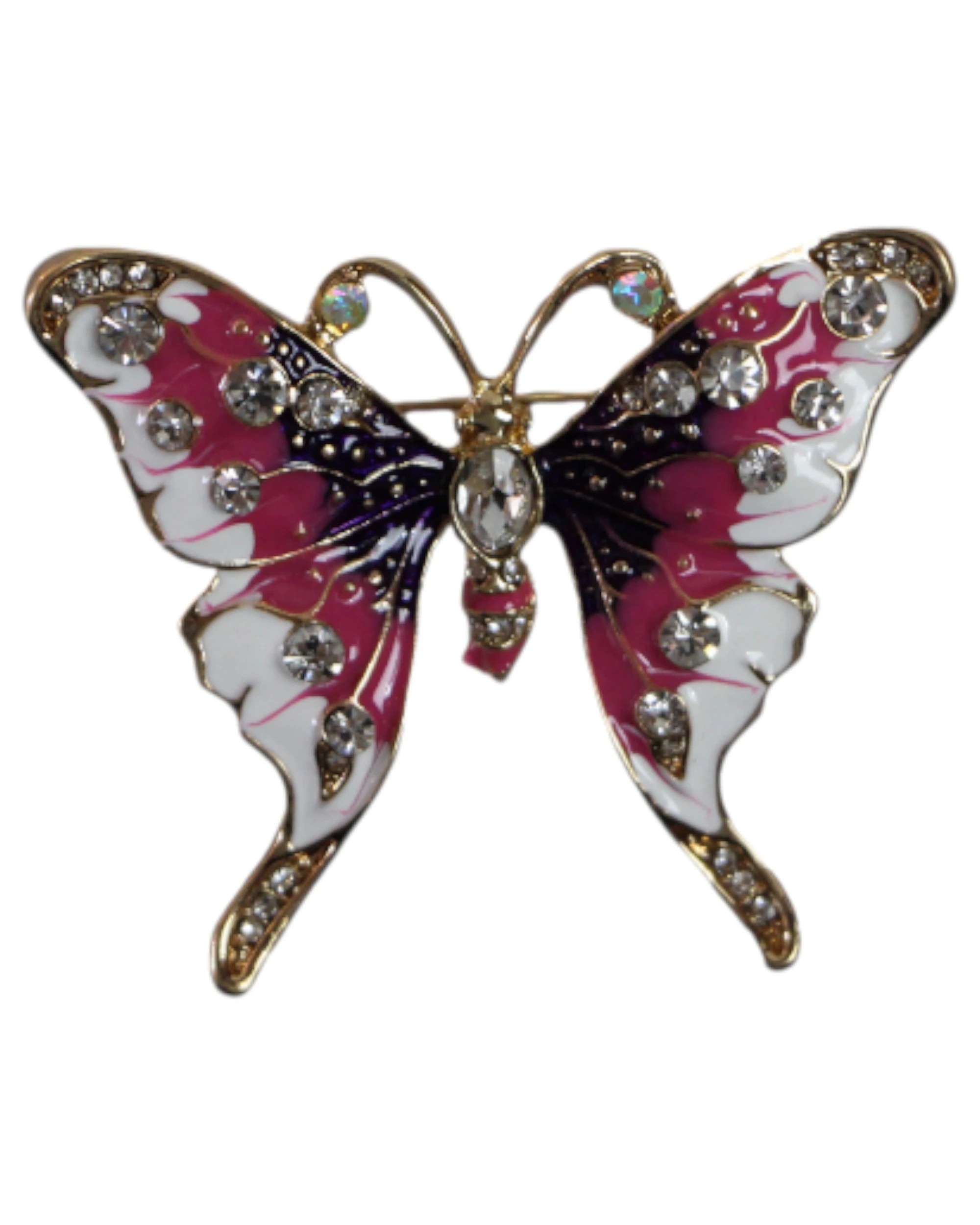 2 Zasel Pink Purple Butterfly Brooch Blazer Shirt Pin - Multi, 2 of 3