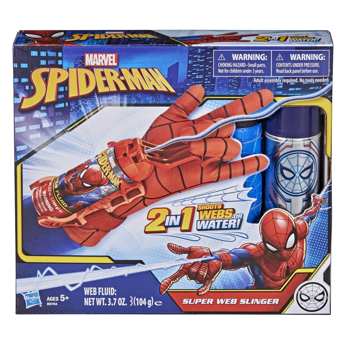 1 Marvel Spider-Man Super Web Slinger Glove With Water Cartridge & Spidey Shot Web Fluid, 1 of 3