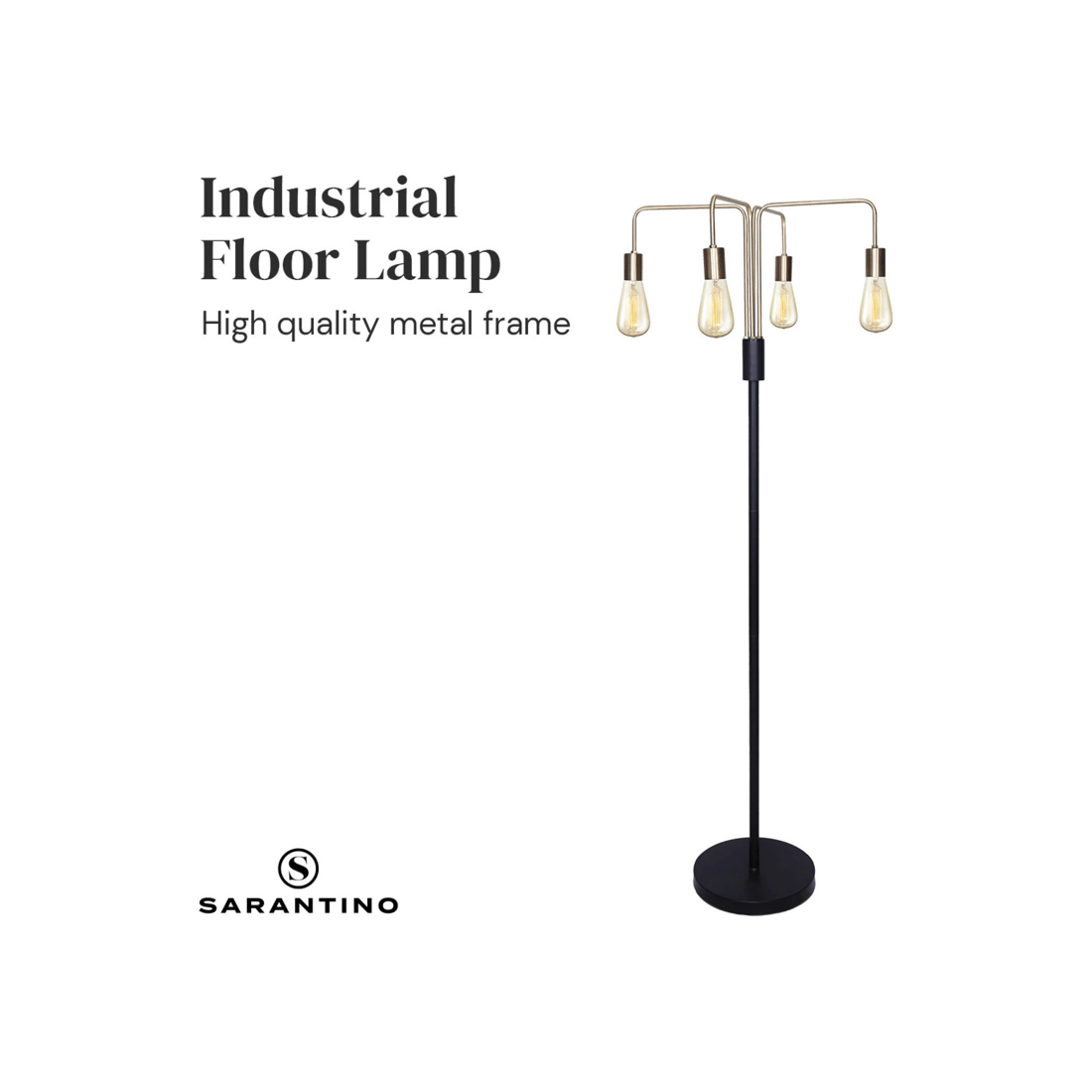 7 Sarantino 4-Light Industrial Floor Lamp, 7 of 10