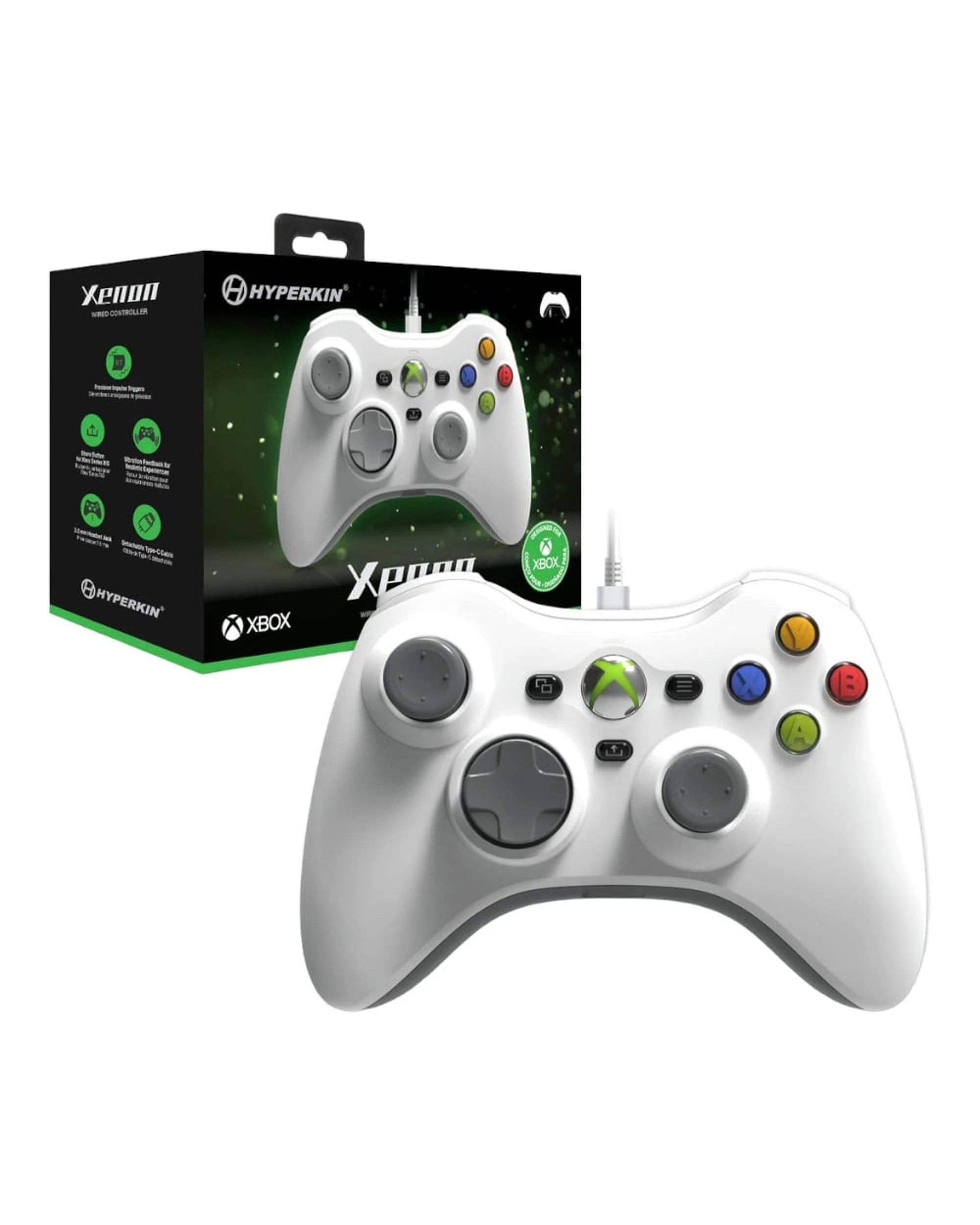 1 Hyperkin Xenon Wired Controller For Xbox Series X|S, Xbox One and PC - White, 1 of 5