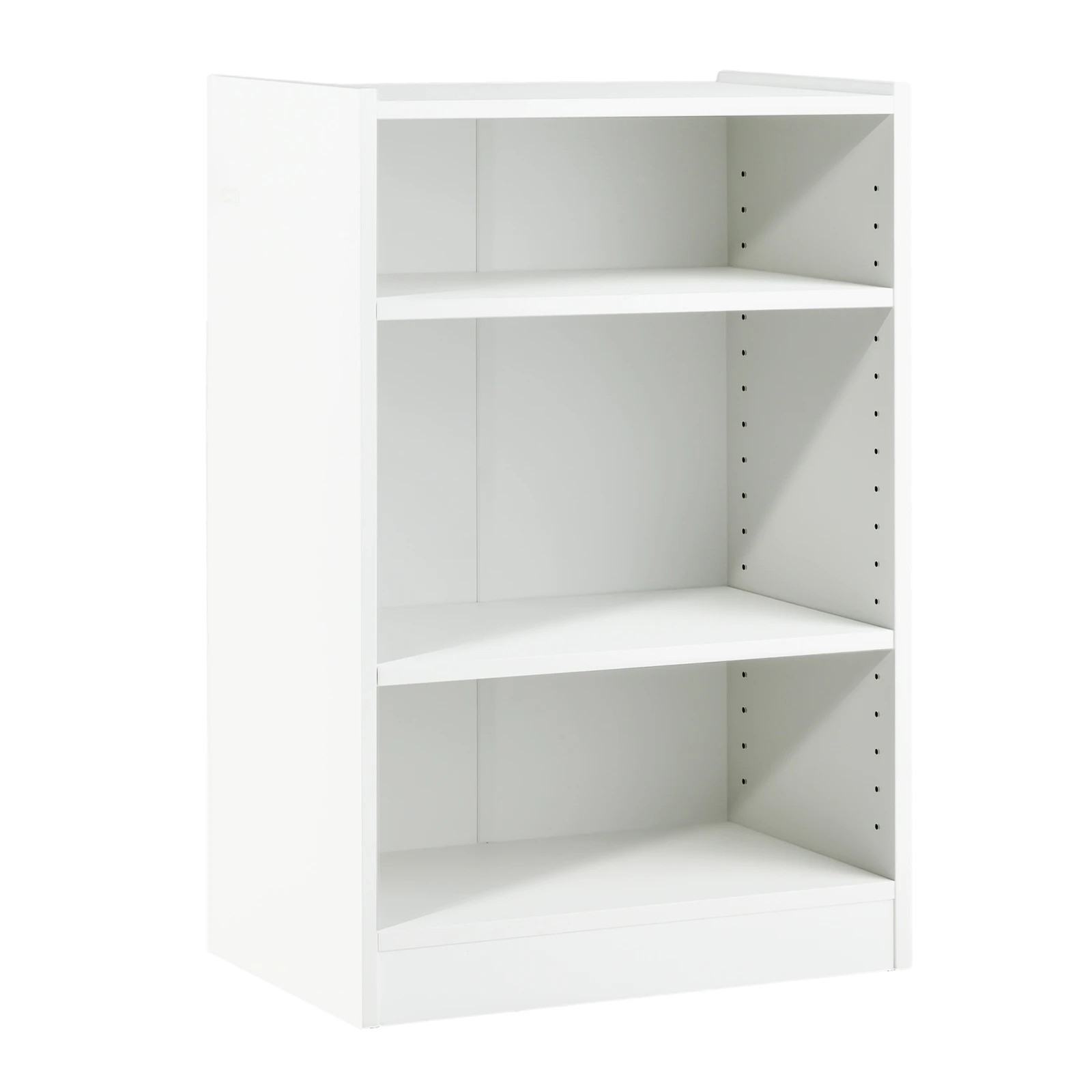 1 Costway 3-Tier Bookcase Display Bookshelf w/Adjustable Shelves Storage Cabinet Organizer - White, 1 of 4