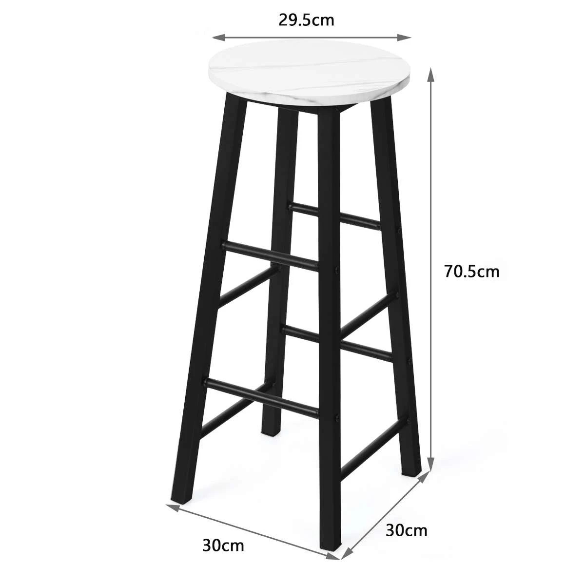 3 Costway 2PCS Bar Stool Set w/Footrest Kitchen Counter Dining Chairs Bistro Barstools Pub Cafe Seat - White, 3 of 3