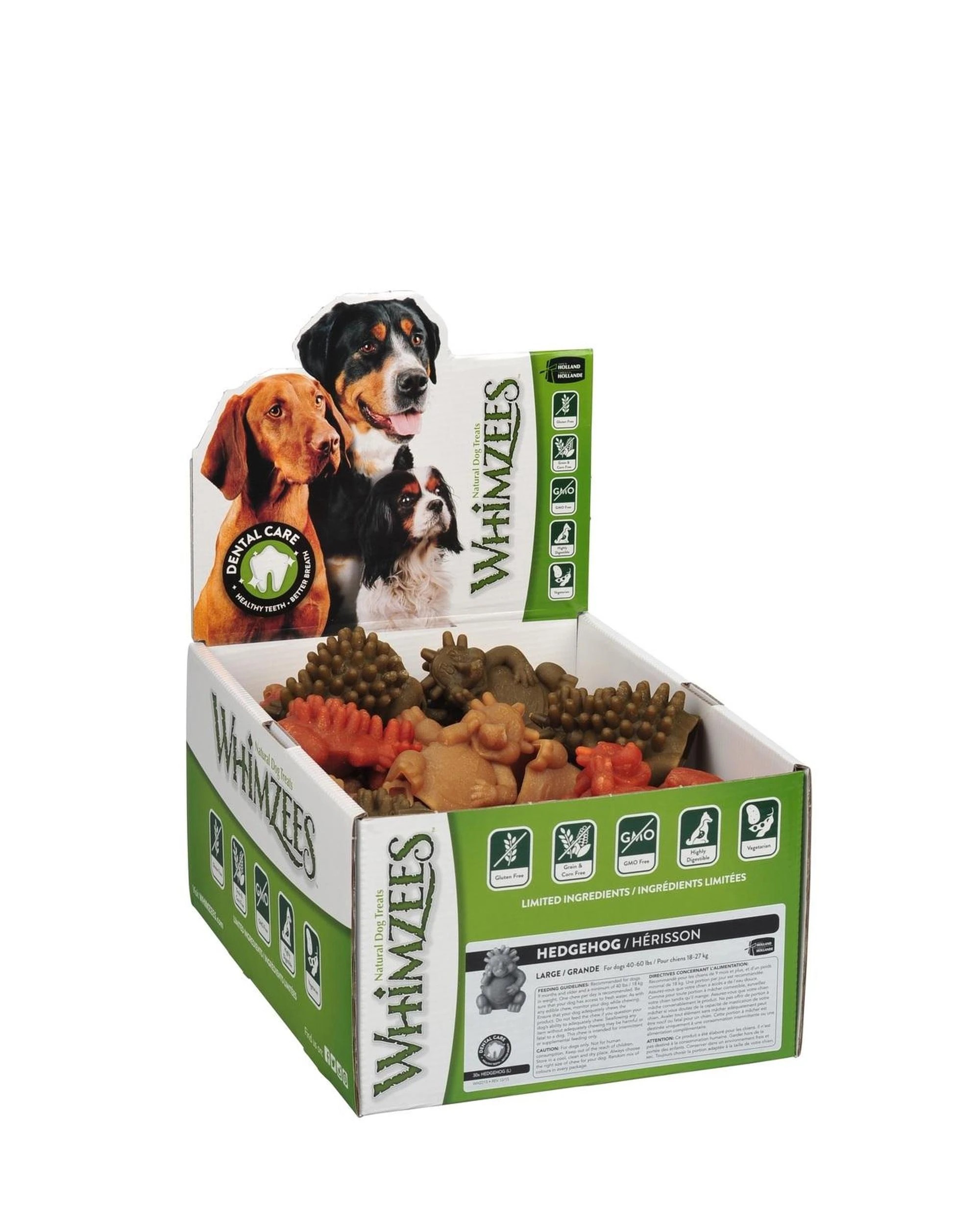 1 Whimzees Hedgehog Dental Care Dog Treat Bulk Box Large 30 Pack, 1 of 1