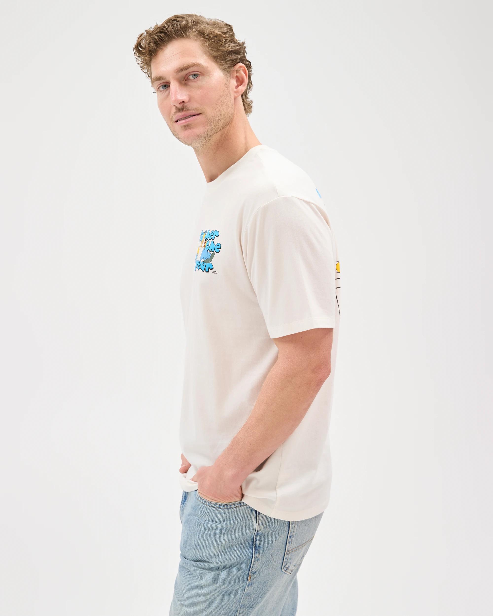 6 The Simpsons Australian Cotton T-Shirt WHITE FATHER OF THE YEAR, 6 of 7