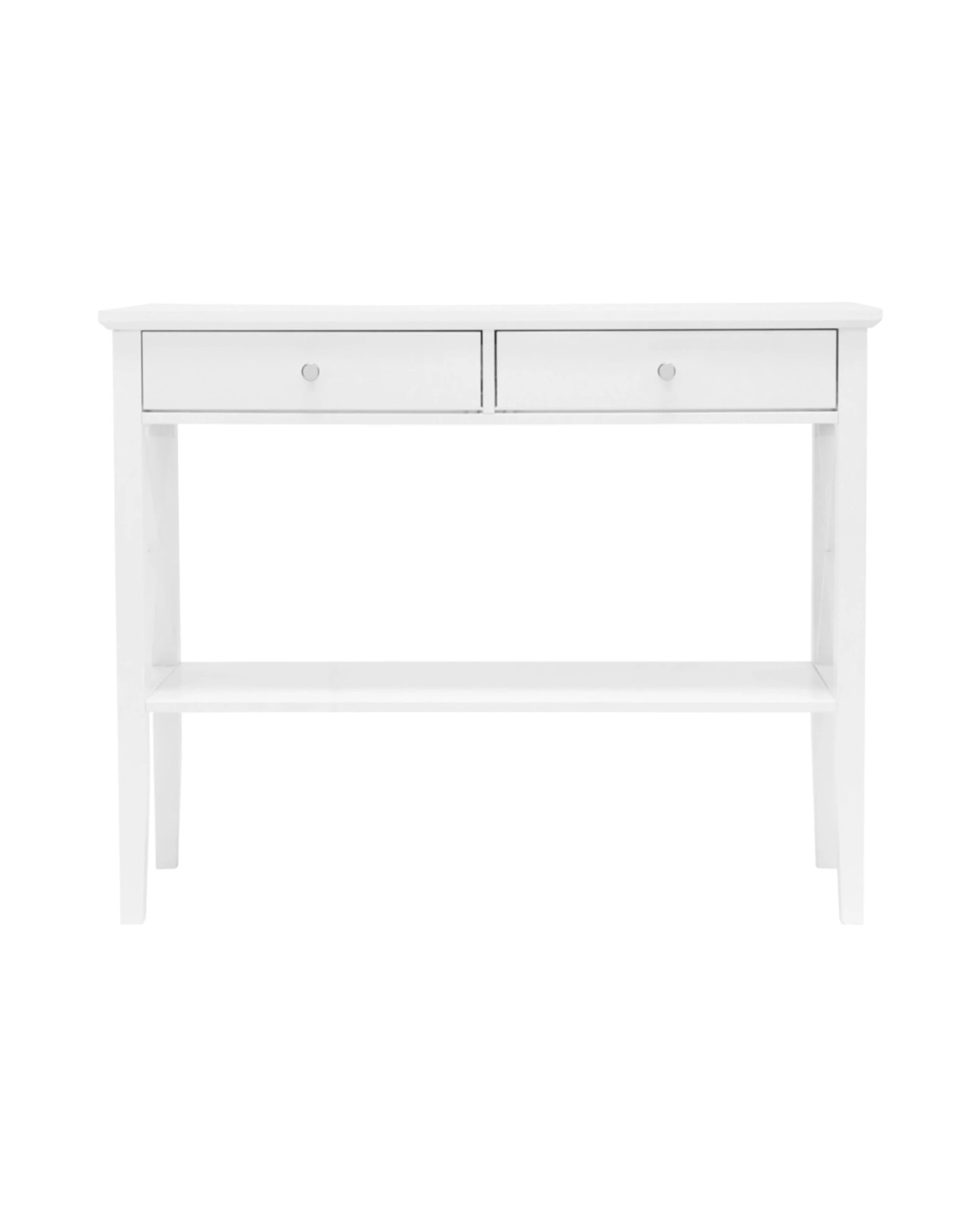 4 Alpine Bay Long Island Console Table 2 Drawer 100cm - White, 4 of 9