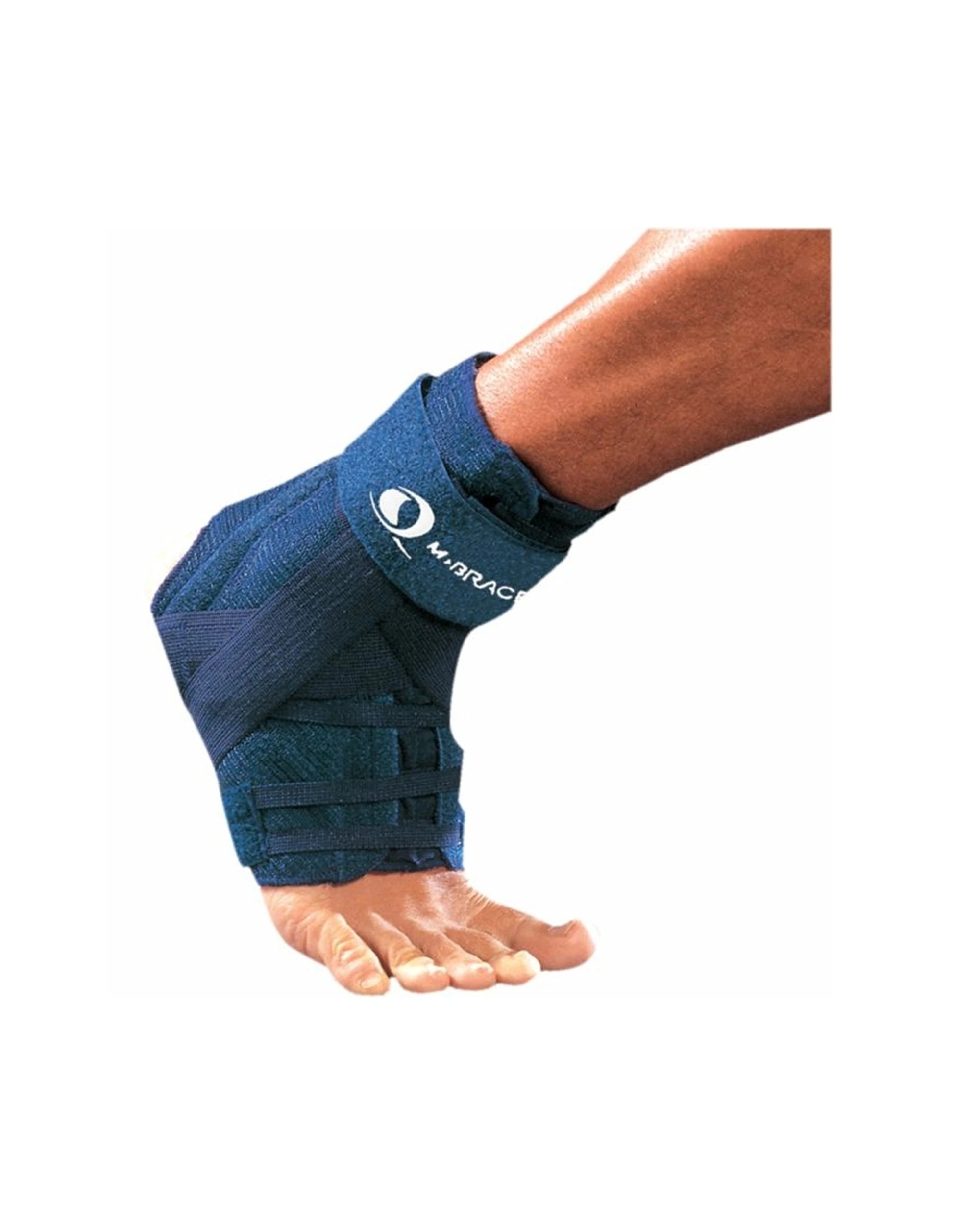 1 M-Brace Laced Ankle Stabilizer Figure 8 Strap Cotton Lining Support Medium - Blue - Blue, 1 of 1