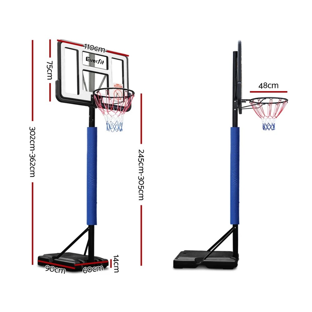 2 Everfit 3.05M Basketball Hoop Stand System Adjustable Height Portable Pro - Blue, 2 of 7