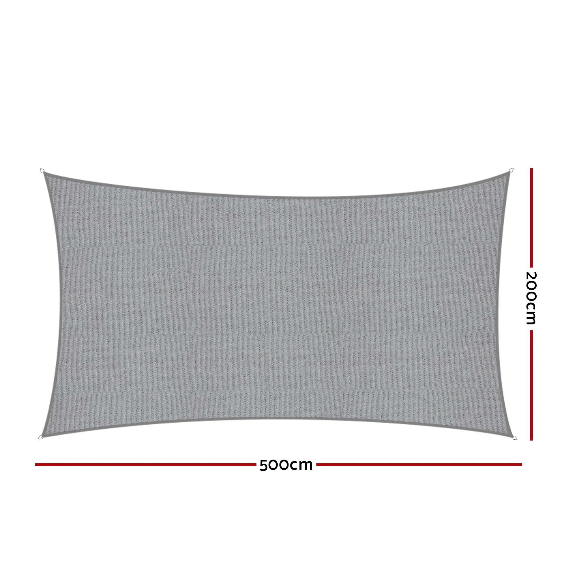 3 Instahut Sun Shade Sail Cloth 98% UV Block Outdoor Canopy Rectangle 2X5M - Grey, 3 of 8