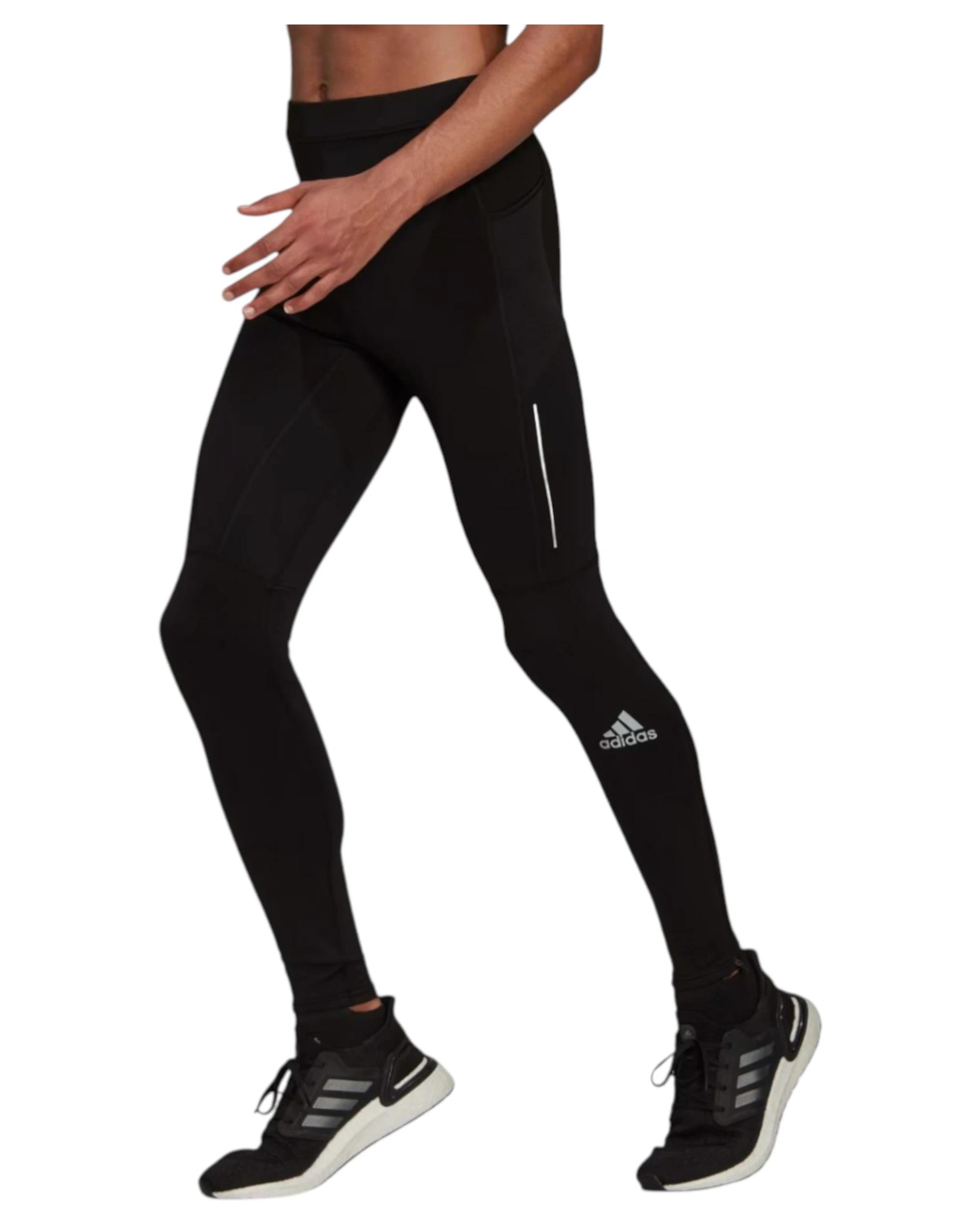 3 Adidas Mens Own The Run Warm Tights Black Running Activewear Pants BLACK, 3 of 5