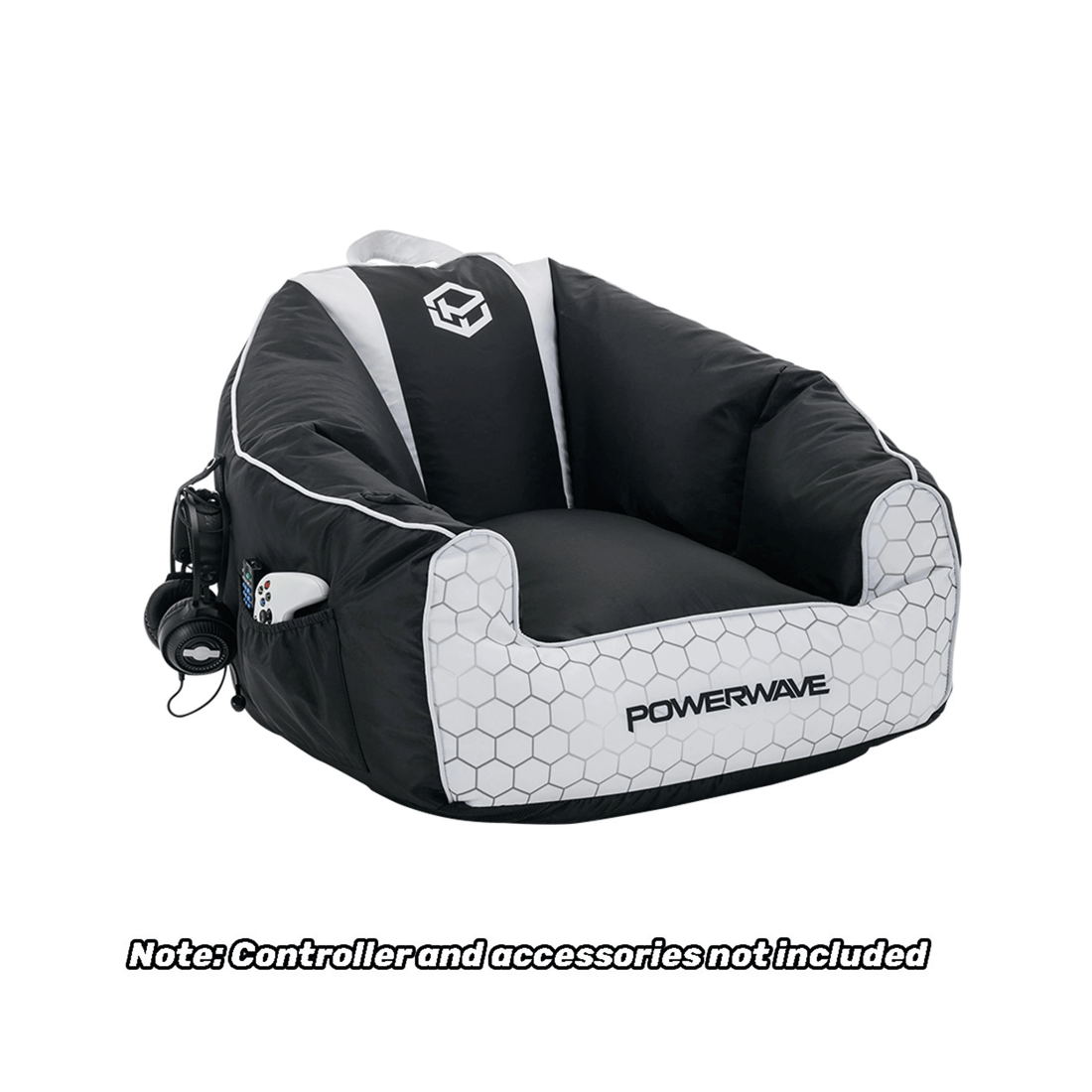 3 Powerwave PUFF Gaming Bean Bag Chair - White, 3 of 7