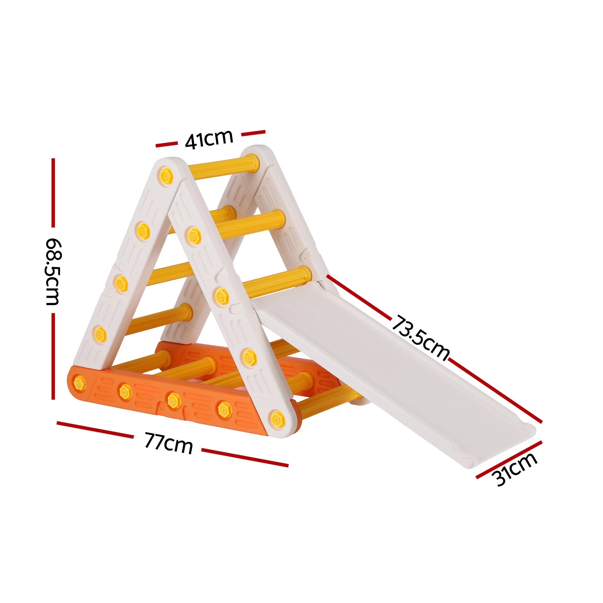 2 Keezi Kids Climbing Frame Sets With Slide Indoor Outdoor Toddler Toys Triangle - White, 2 of 5