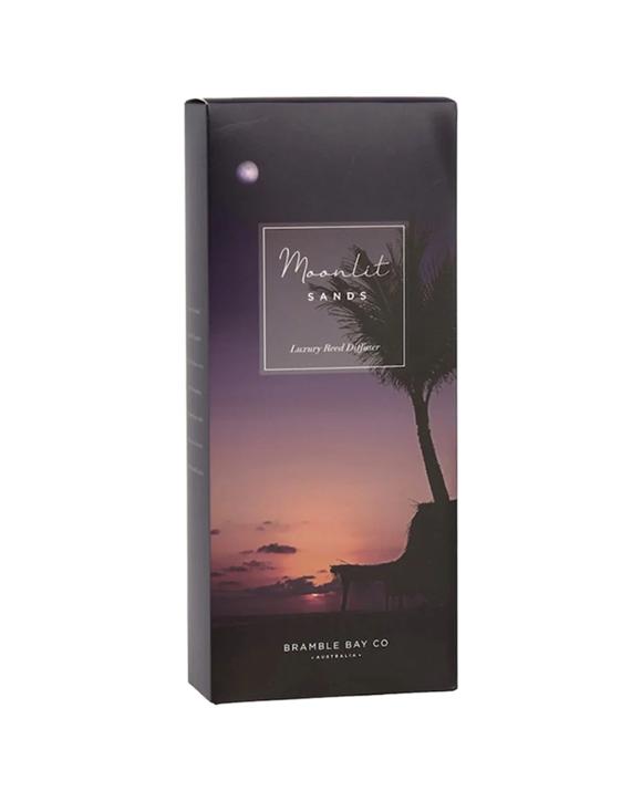 Bramble Bay Ocean After Dark Moonlit Sands Glass Reed Diffuser Home Fragrance 150ml - Black