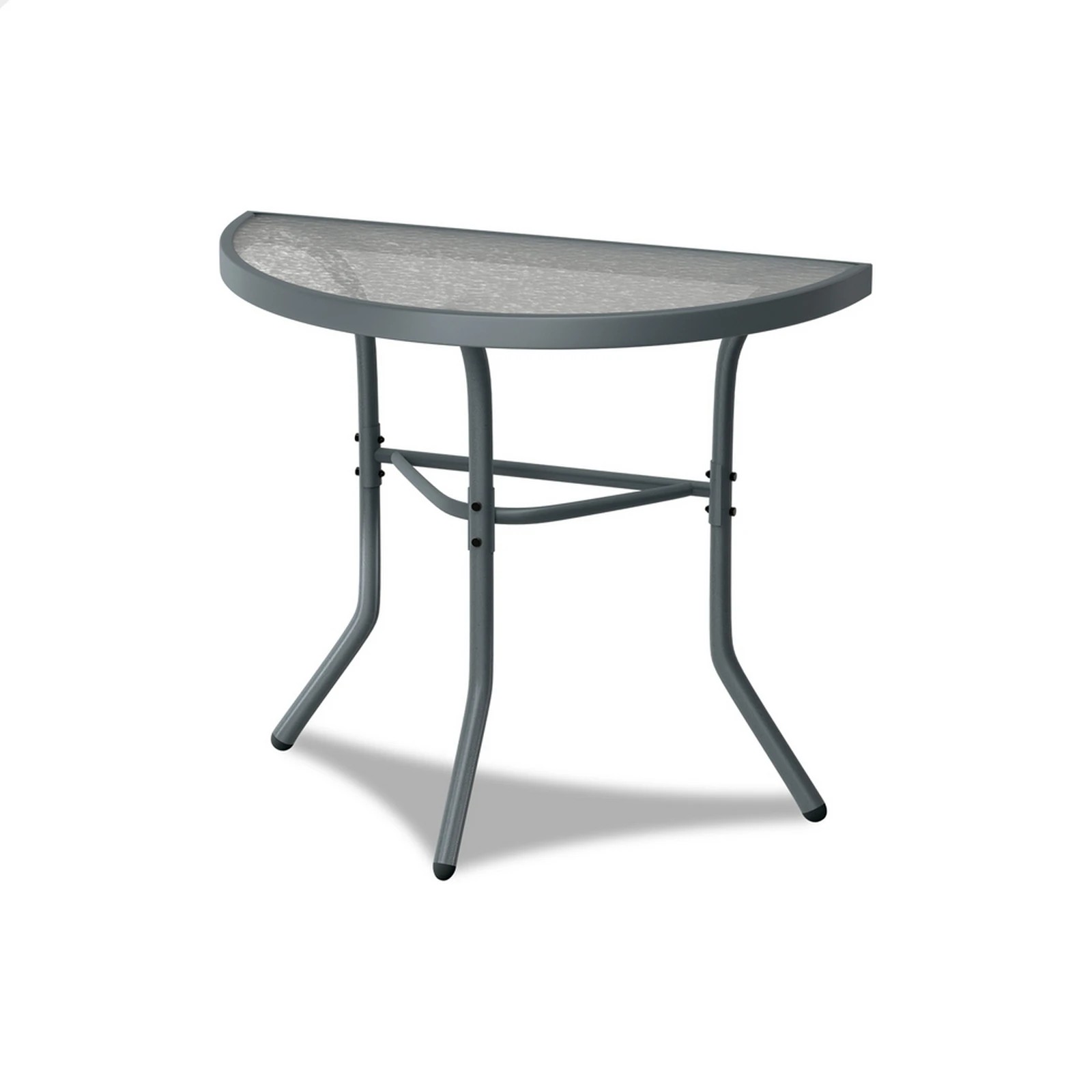 1 Alfordson Outdoor Furniture Patio Side Coffee Table Garden Glass Metal - Grey, 1 of 10