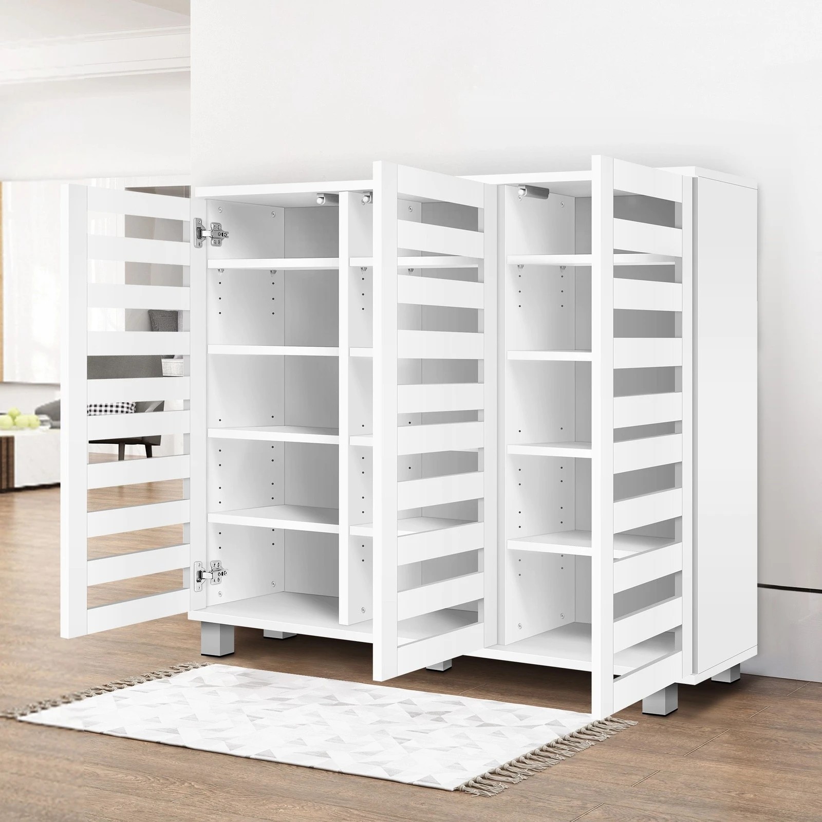 4 Alfordson Shoe Cabinet Storage Rack Organiser Drawer Shelf 30 pairs - White, 4 of 9