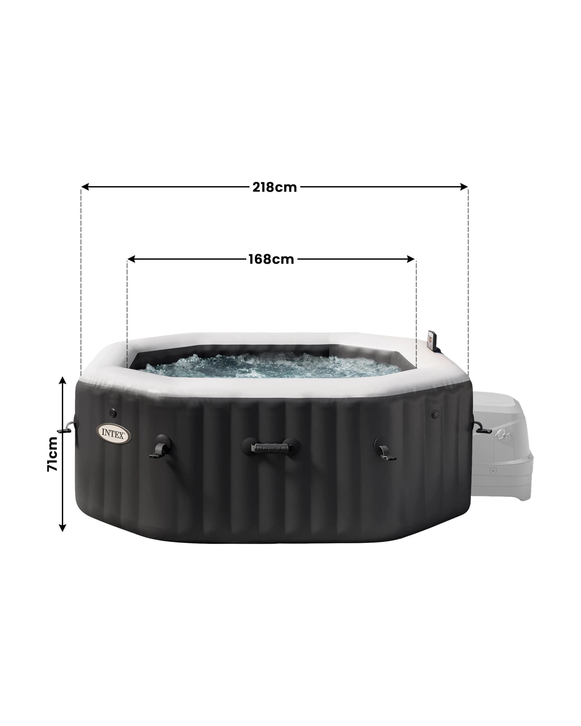 3 Intex PureSpa Jet Bubble Deluxe 6-Person Inflatable Hot Tub - Black, 3 of 9