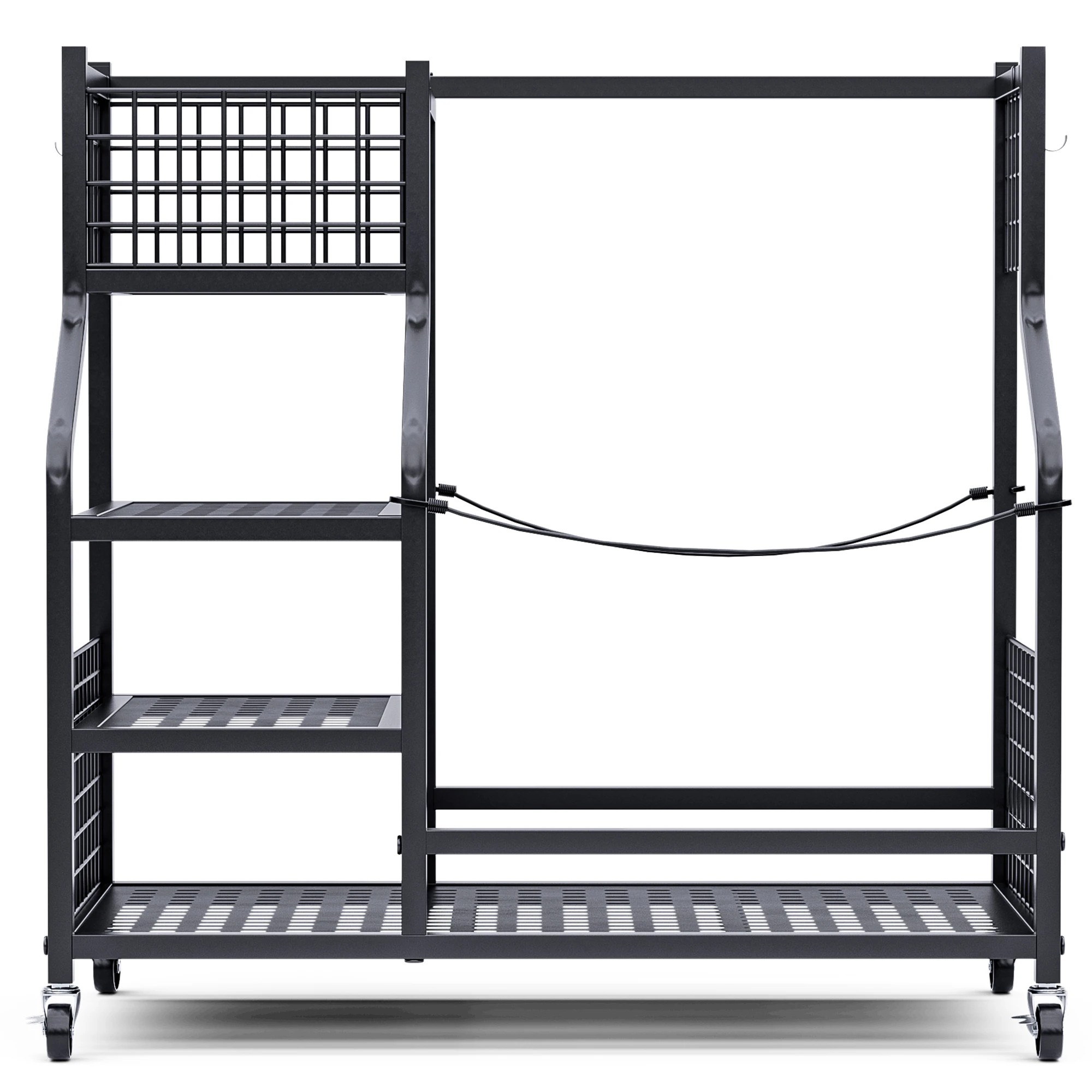 7 Advwin Golf Bag Storage Organiser with Lockable Wheels - Black, 7 of 9