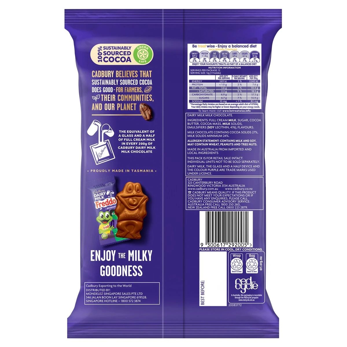 2 12 Piece Cadbury Dairy Milk Freddo Milk Chocolate Sharepack 144g, 2 of 5